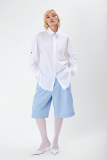 Pap - Oversize Cotton Shirt in White Strip