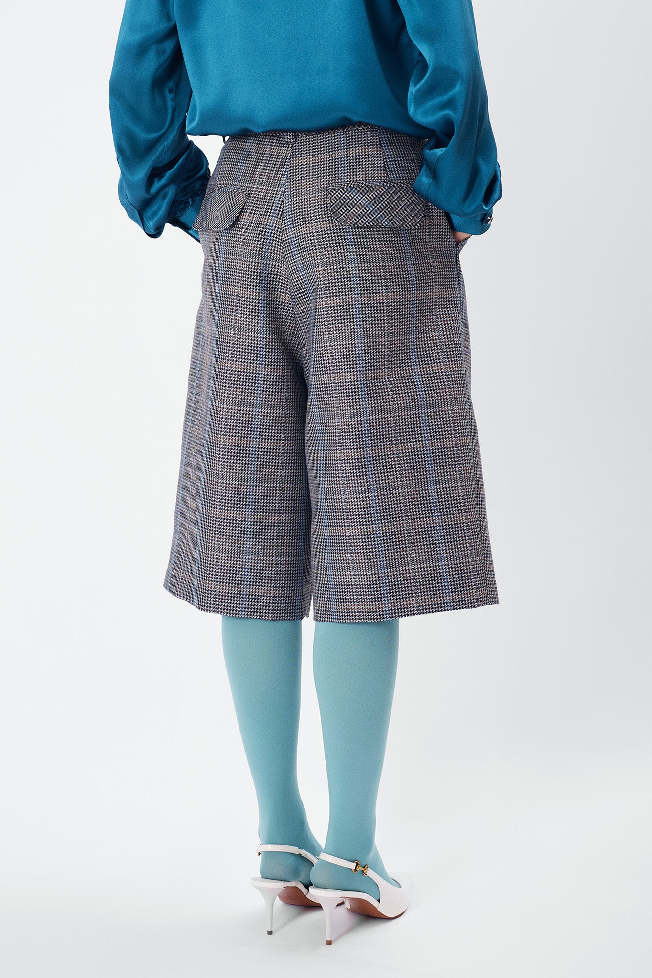 SAFARI houndstooth Wales - wool bermuda