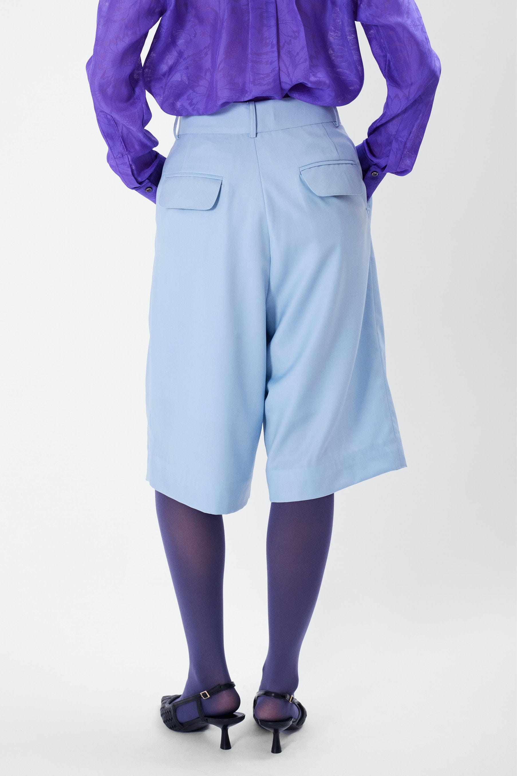 SAFARI light blue - wool bermuda