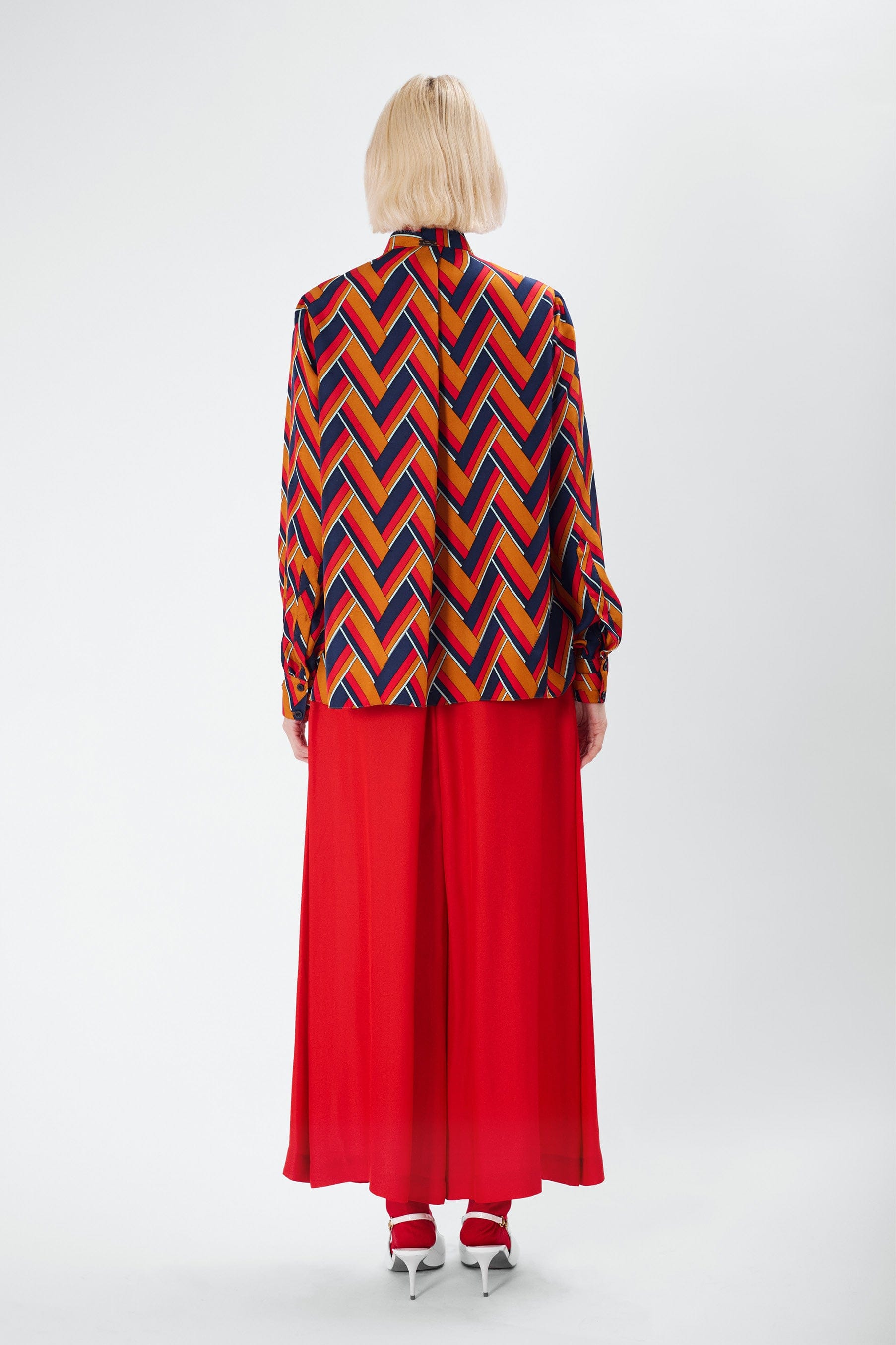 PABLO red - silk viscose comfort pant