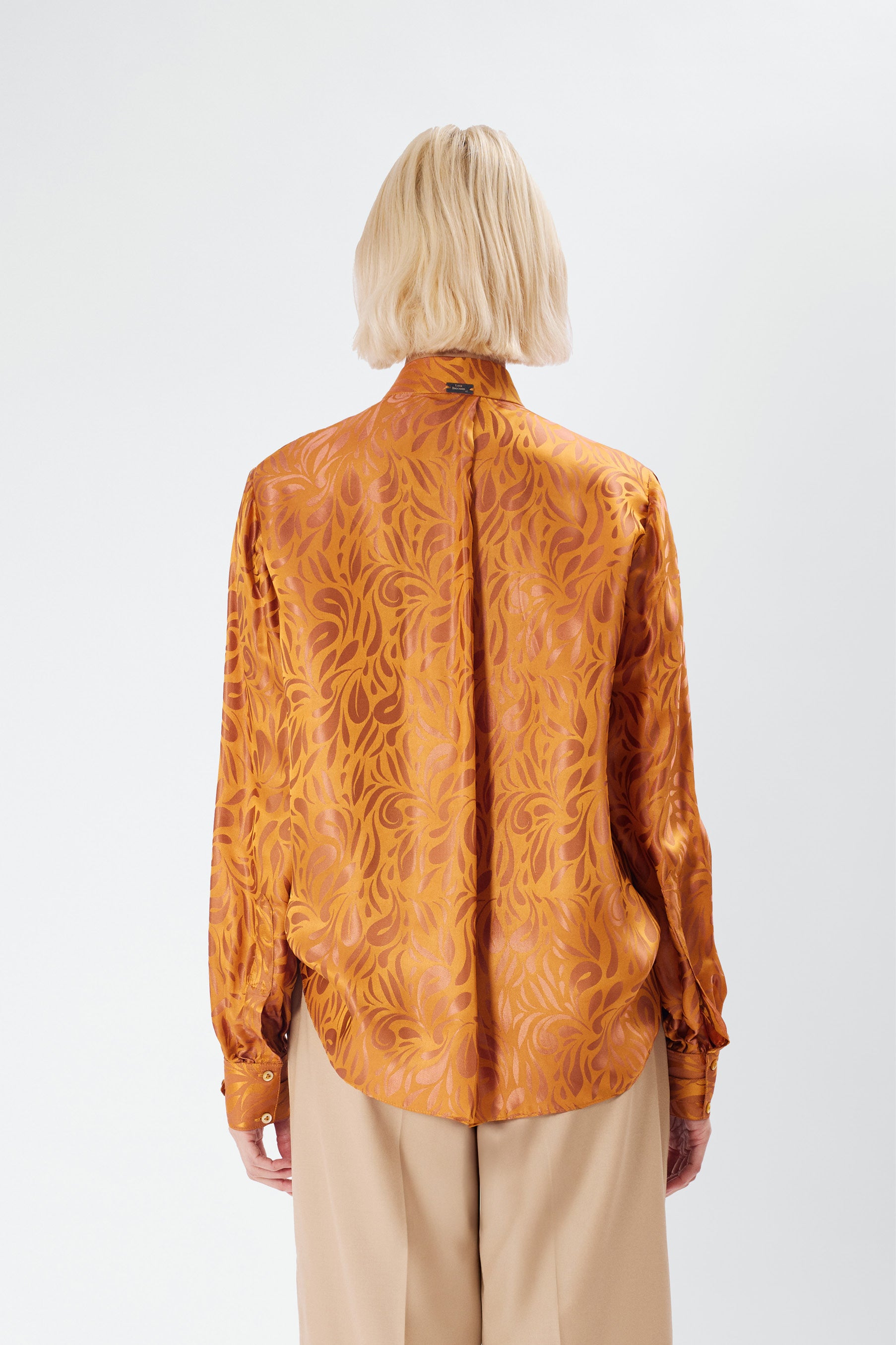 SKY B ochre jacquard - silk blouse