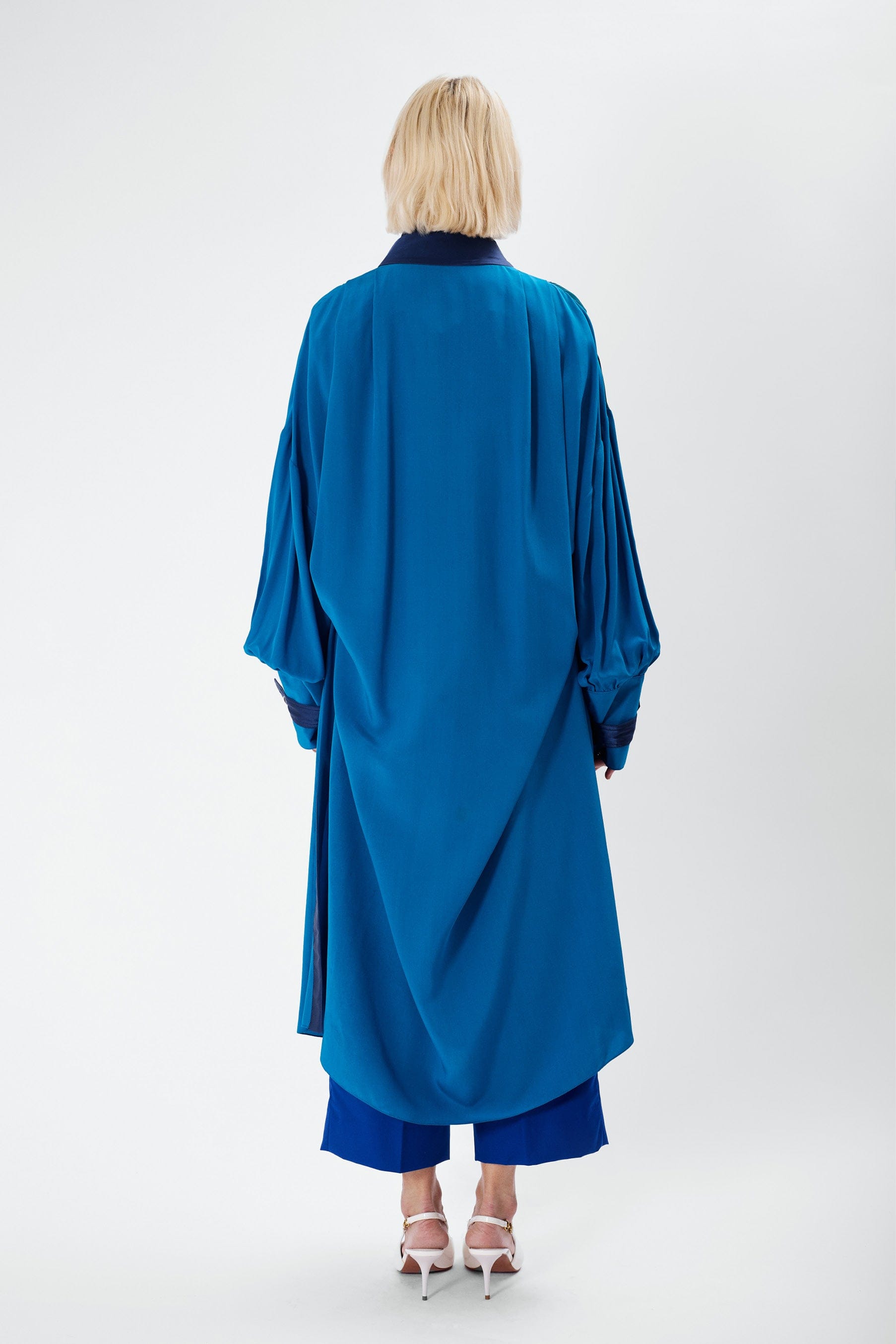 TOUCAN Indian Blue - silk airy dress