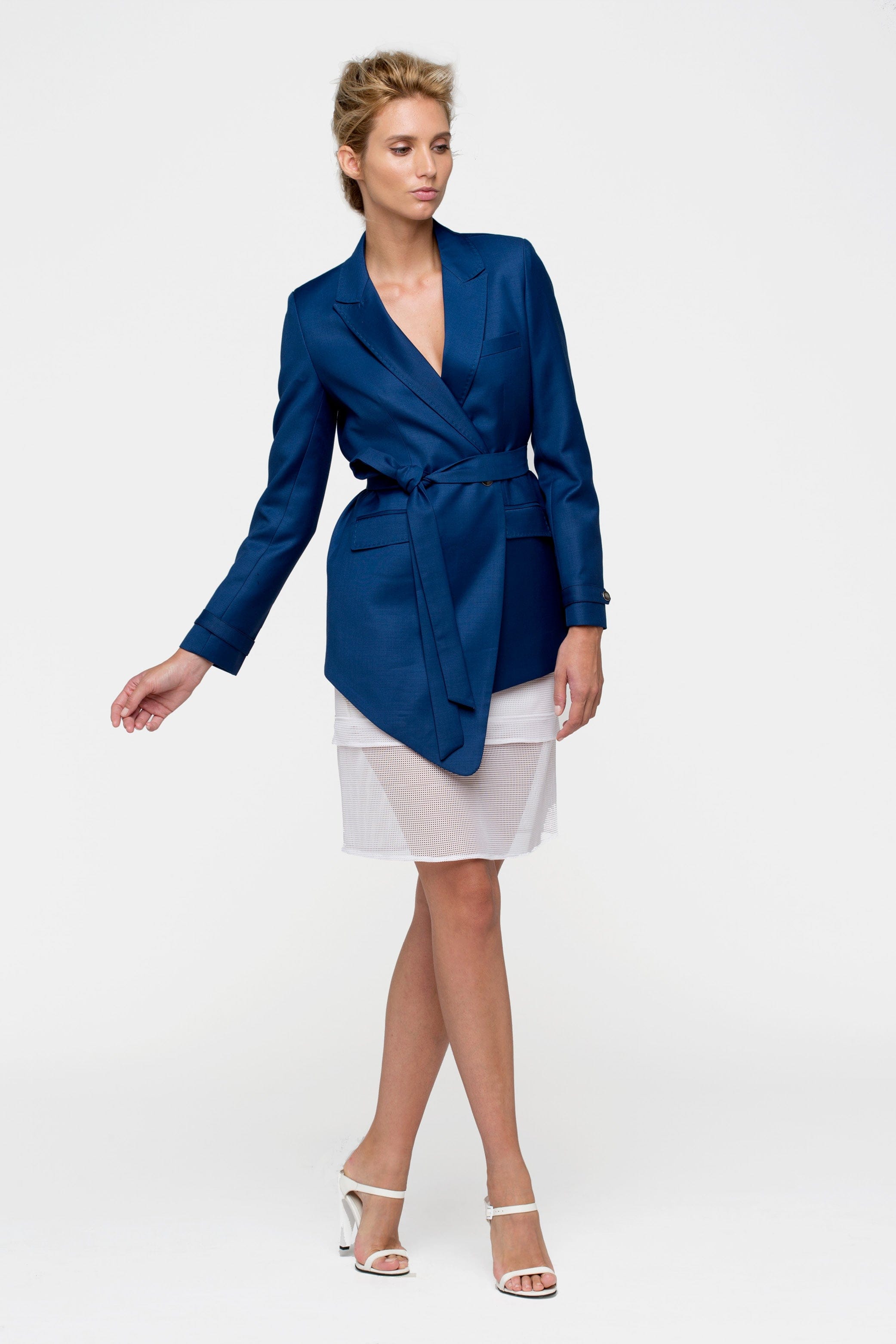 ASY blue lagoon - wool crossed suit jacket