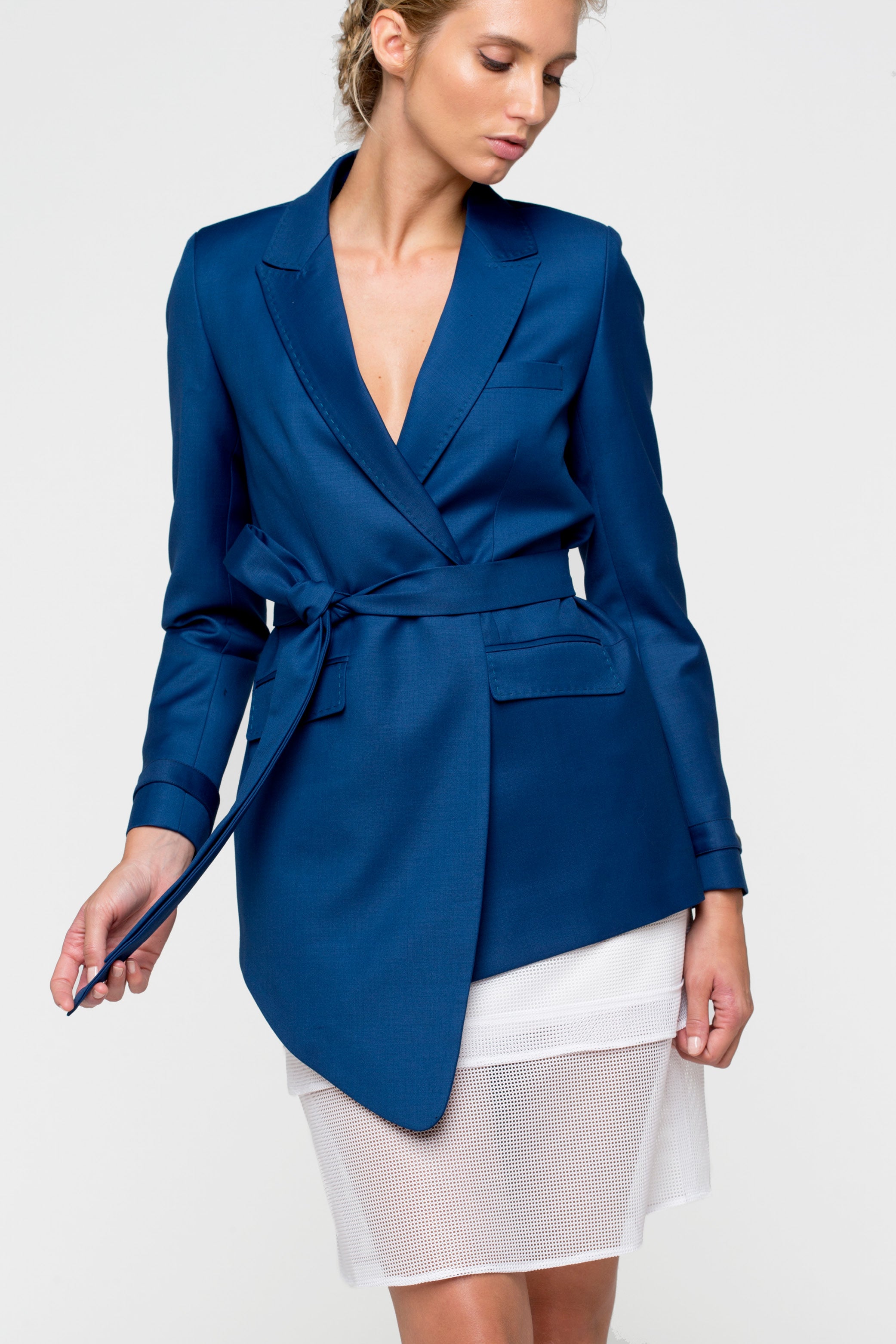 ASY blue lagoon - wool crossed suit jacket