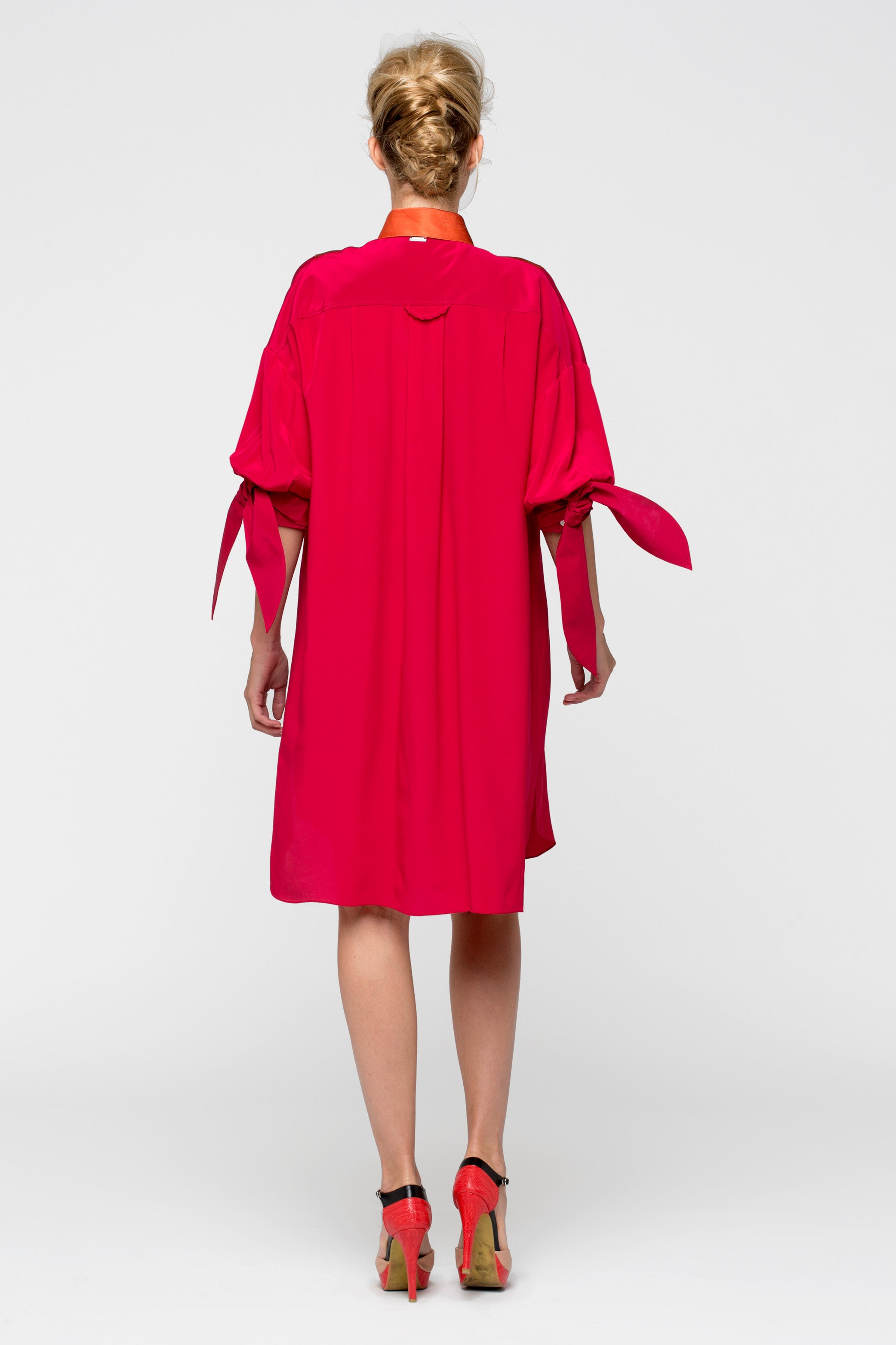 MERIDIAN fuchsia - silk tunic shirt