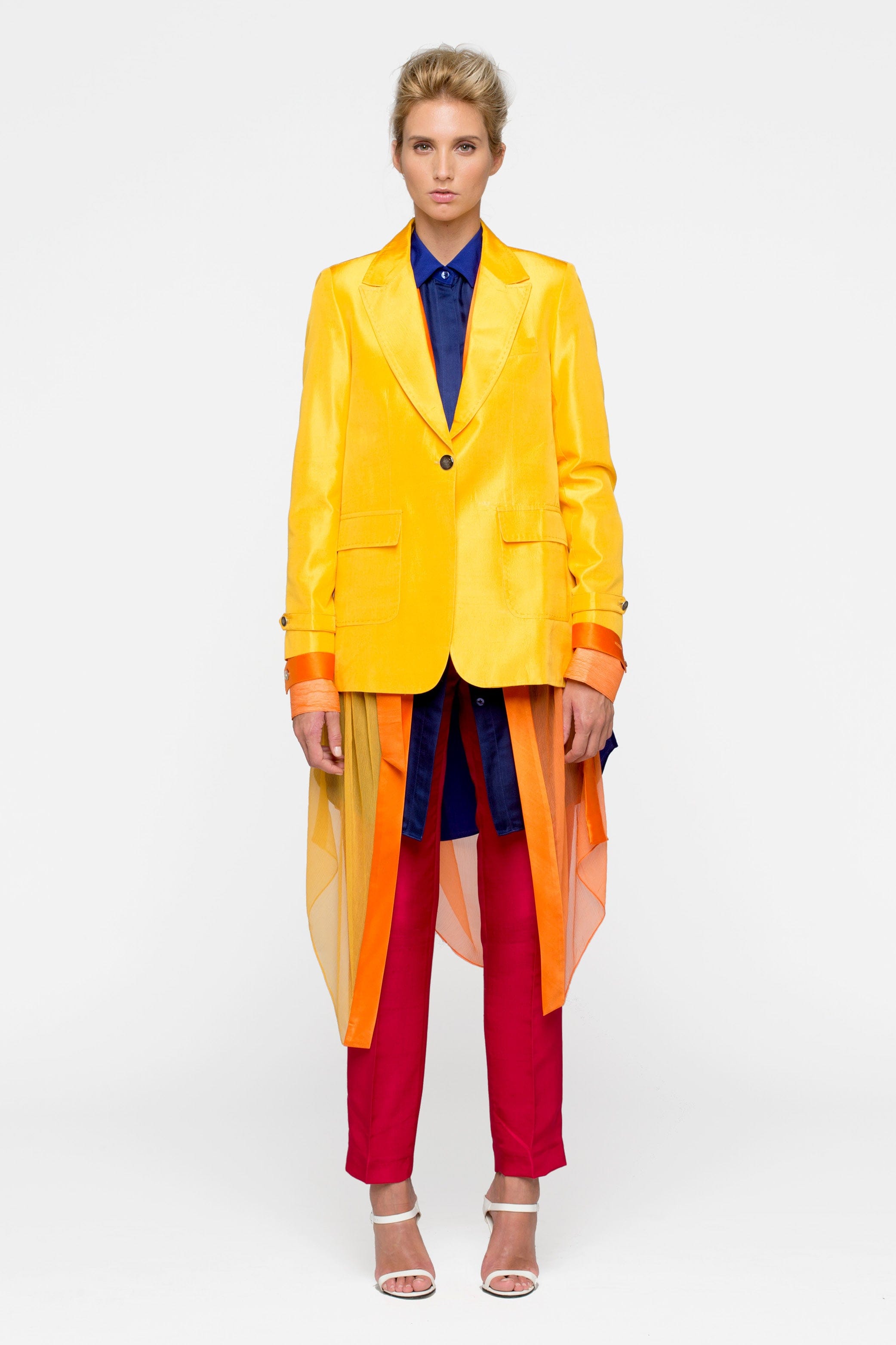 STRANGERS yellow - silk suit jacket