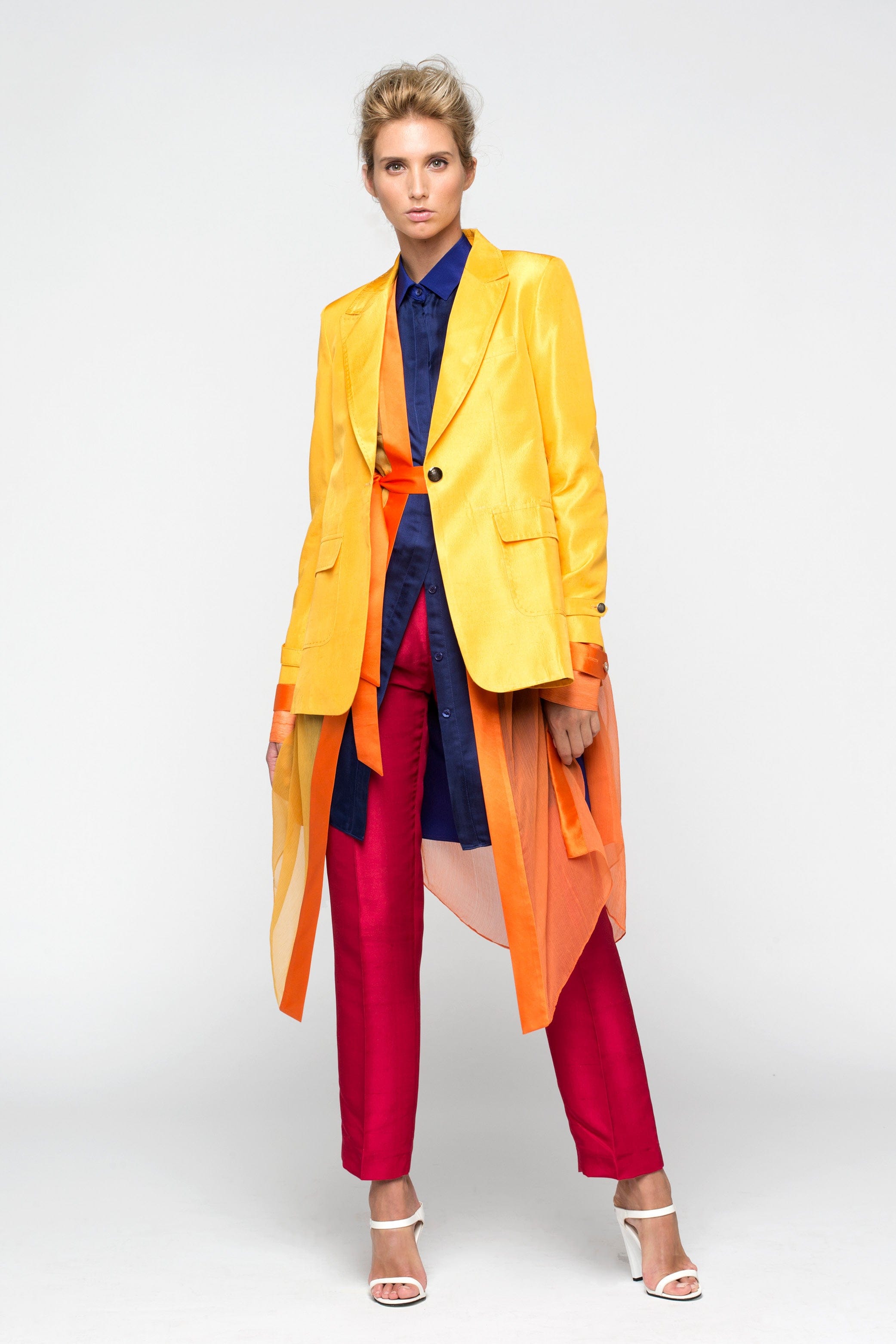 STRANGERS yellow - silk suit jacket