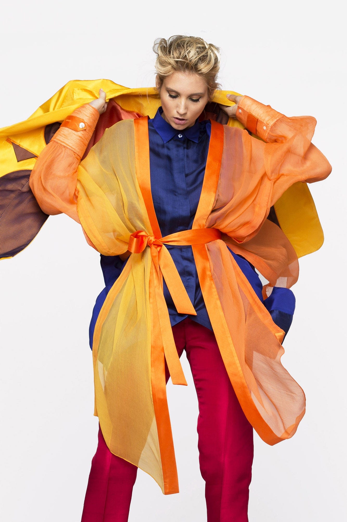 TOUCAN orange - airy silk dress