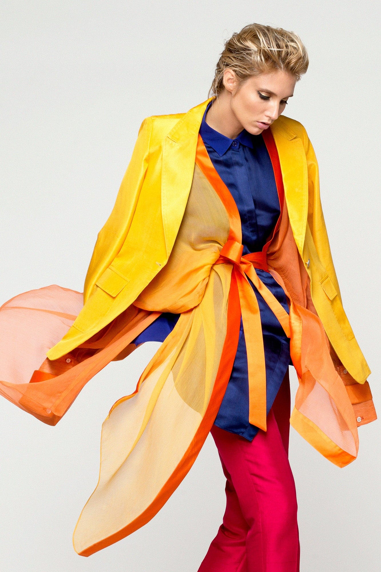 STRANGERS yellow - silk suit jacket