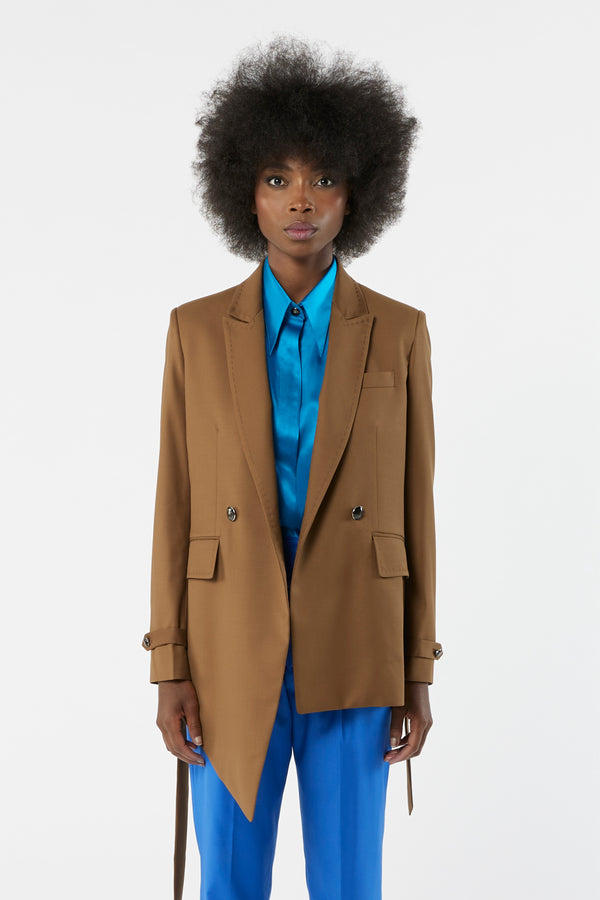 ASY camel - crossed suit jacket