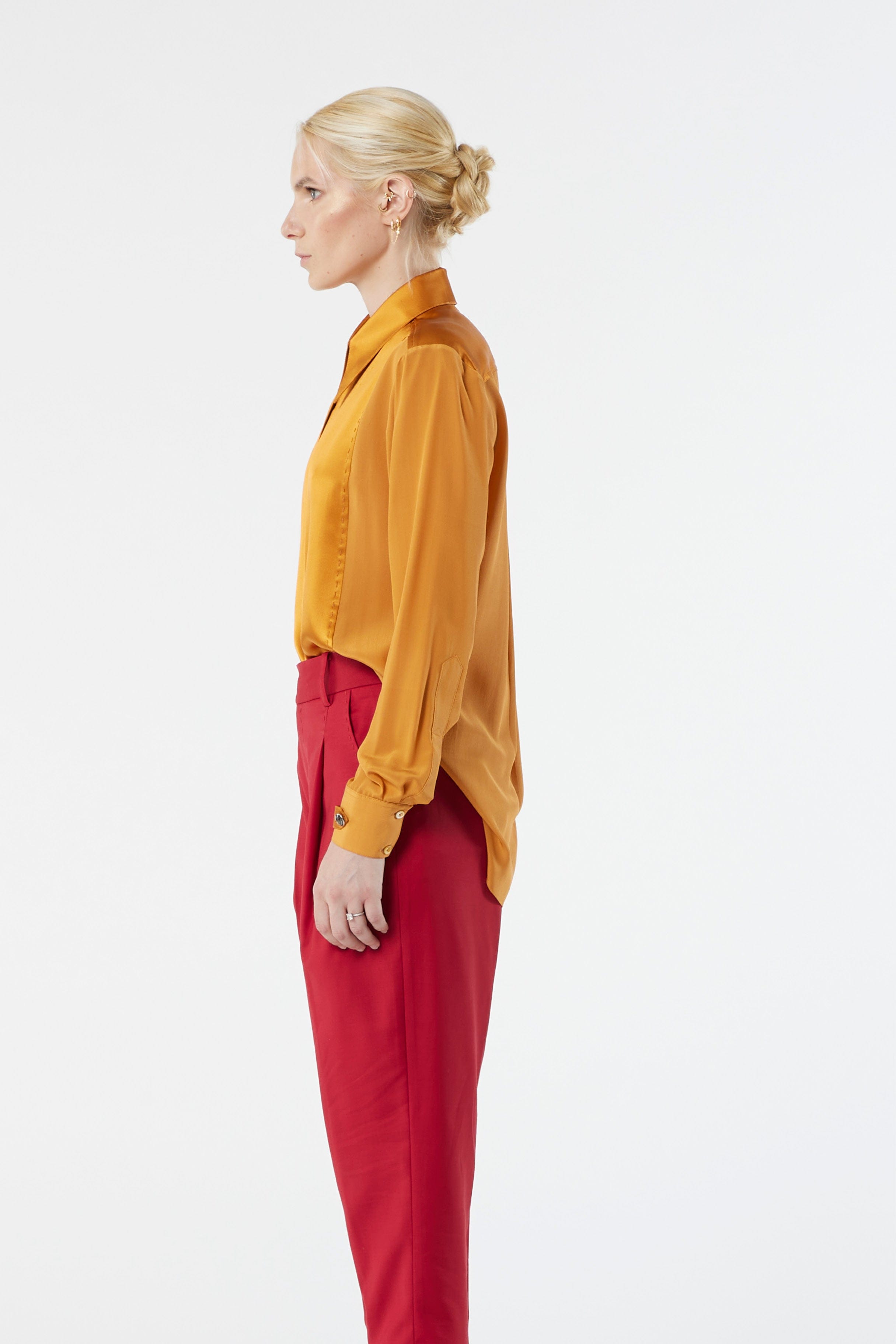 LOCK ochre - silk shirt