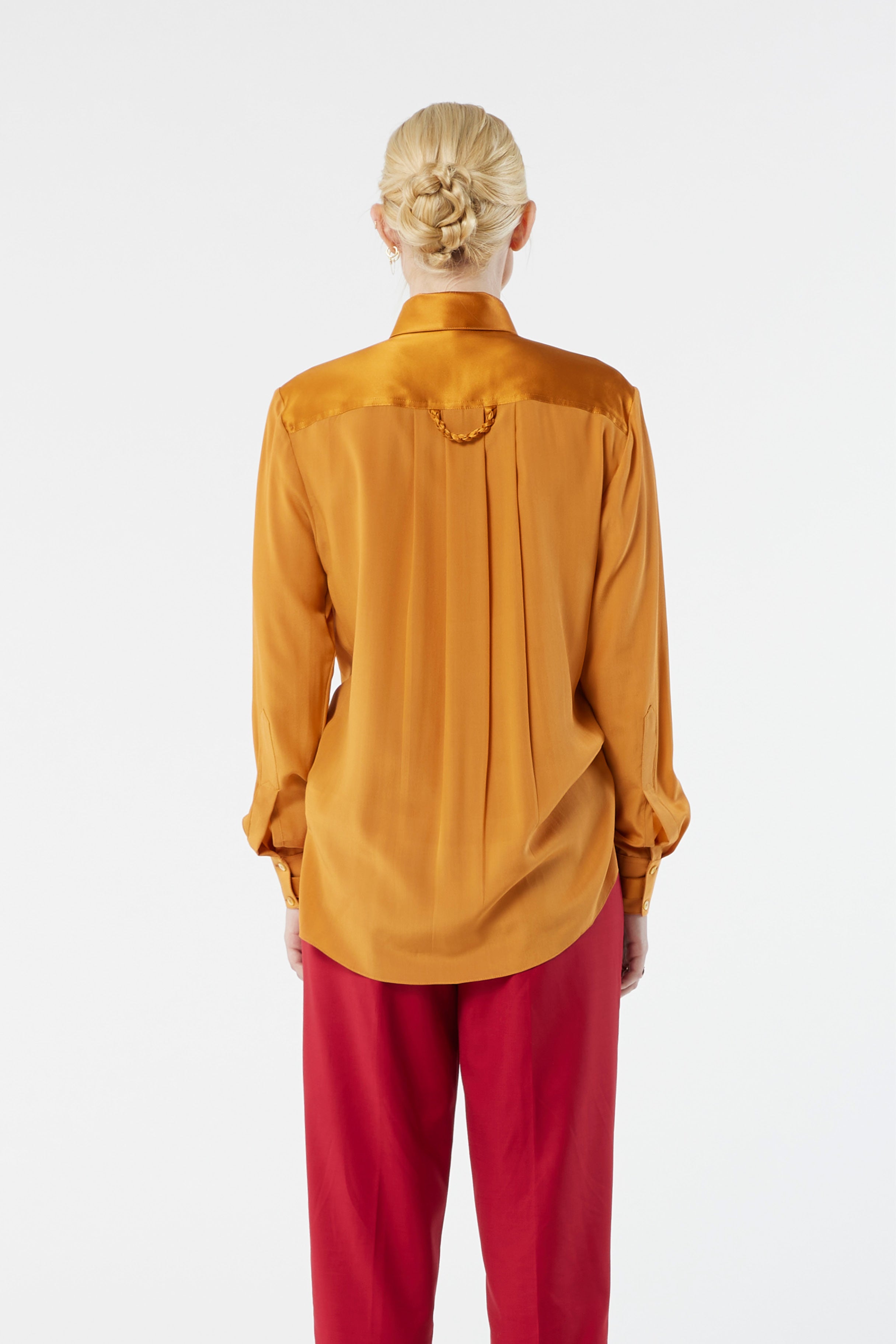 LOCK ochre - silk shirt