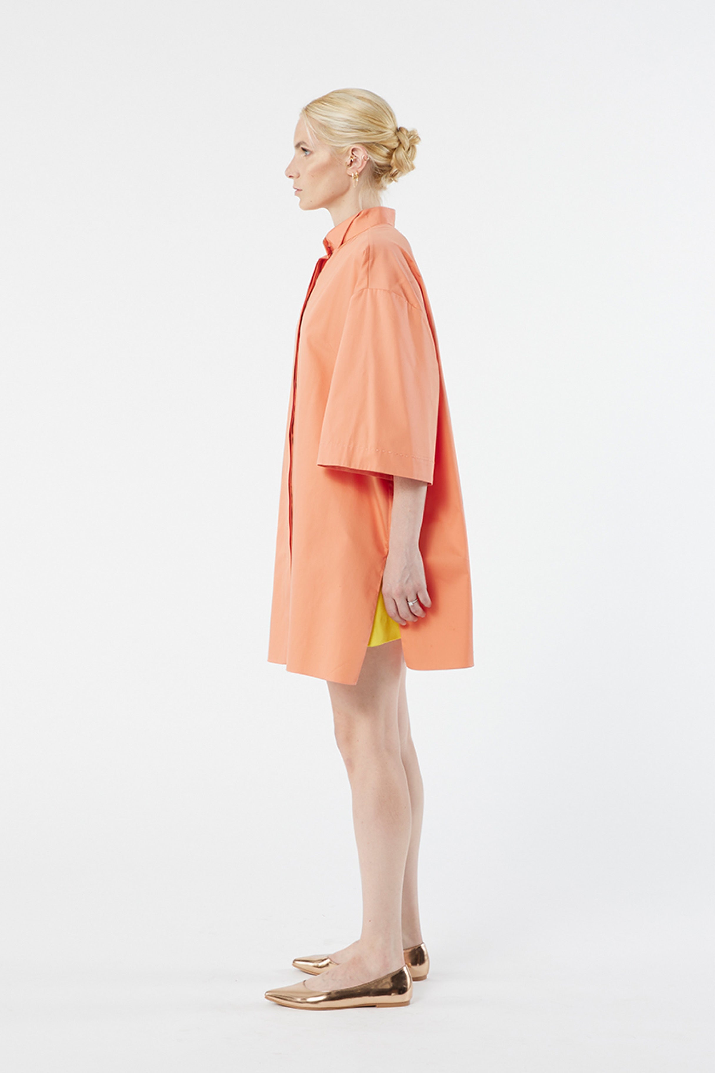 TUXEDO salmon - cotton unisex oversize shirt