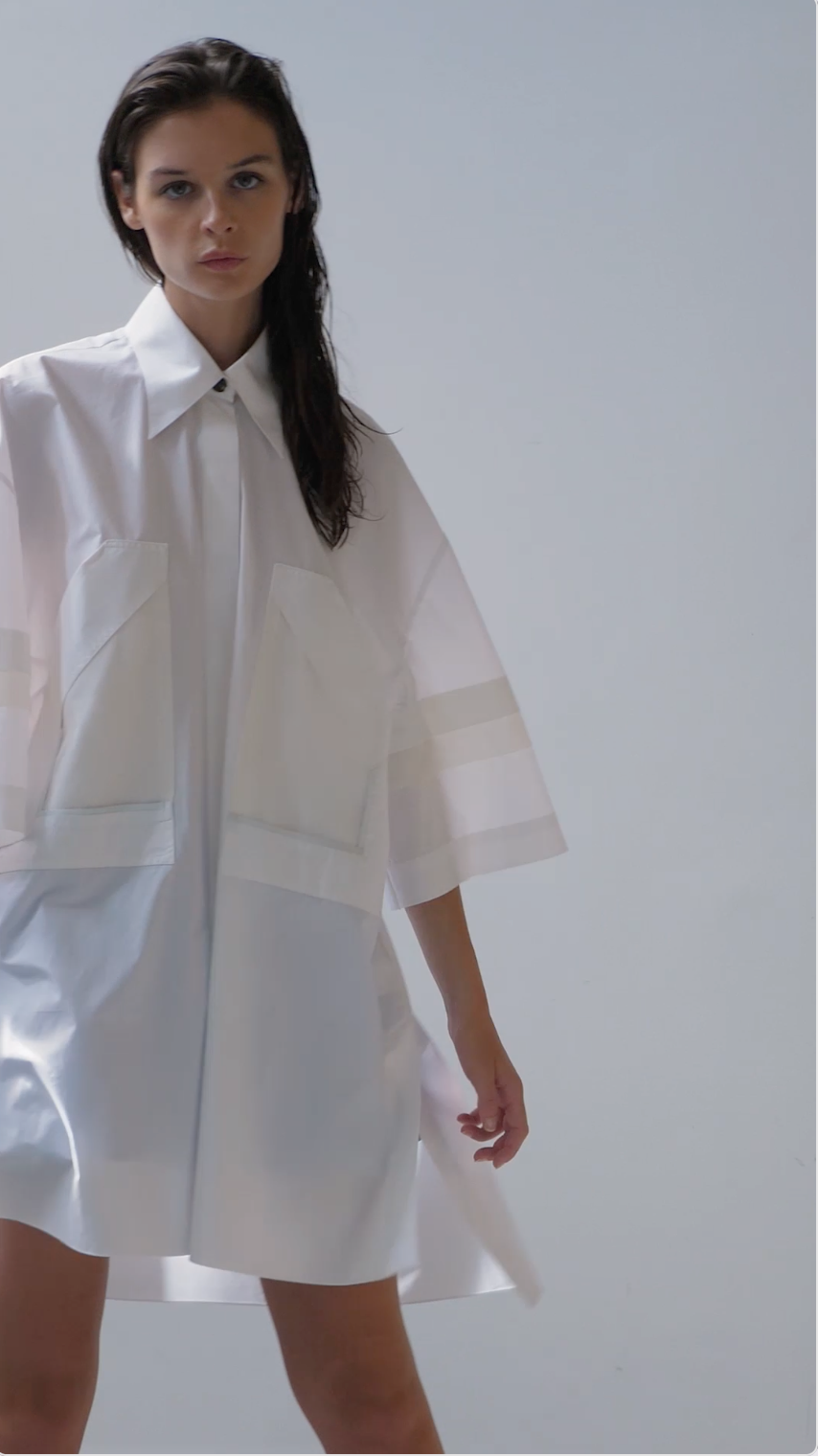 NARCO white - oversized cotton shirt dress – Lucie Brochard.võ