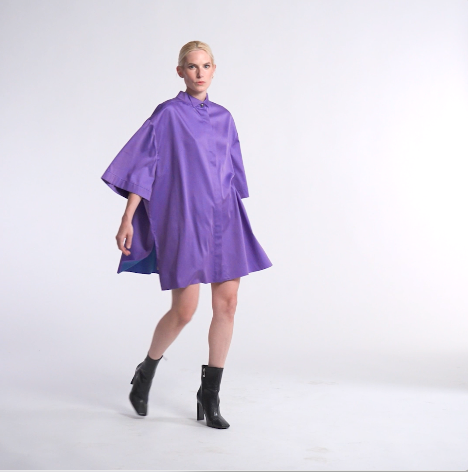 TUXEDO purple shirt dress