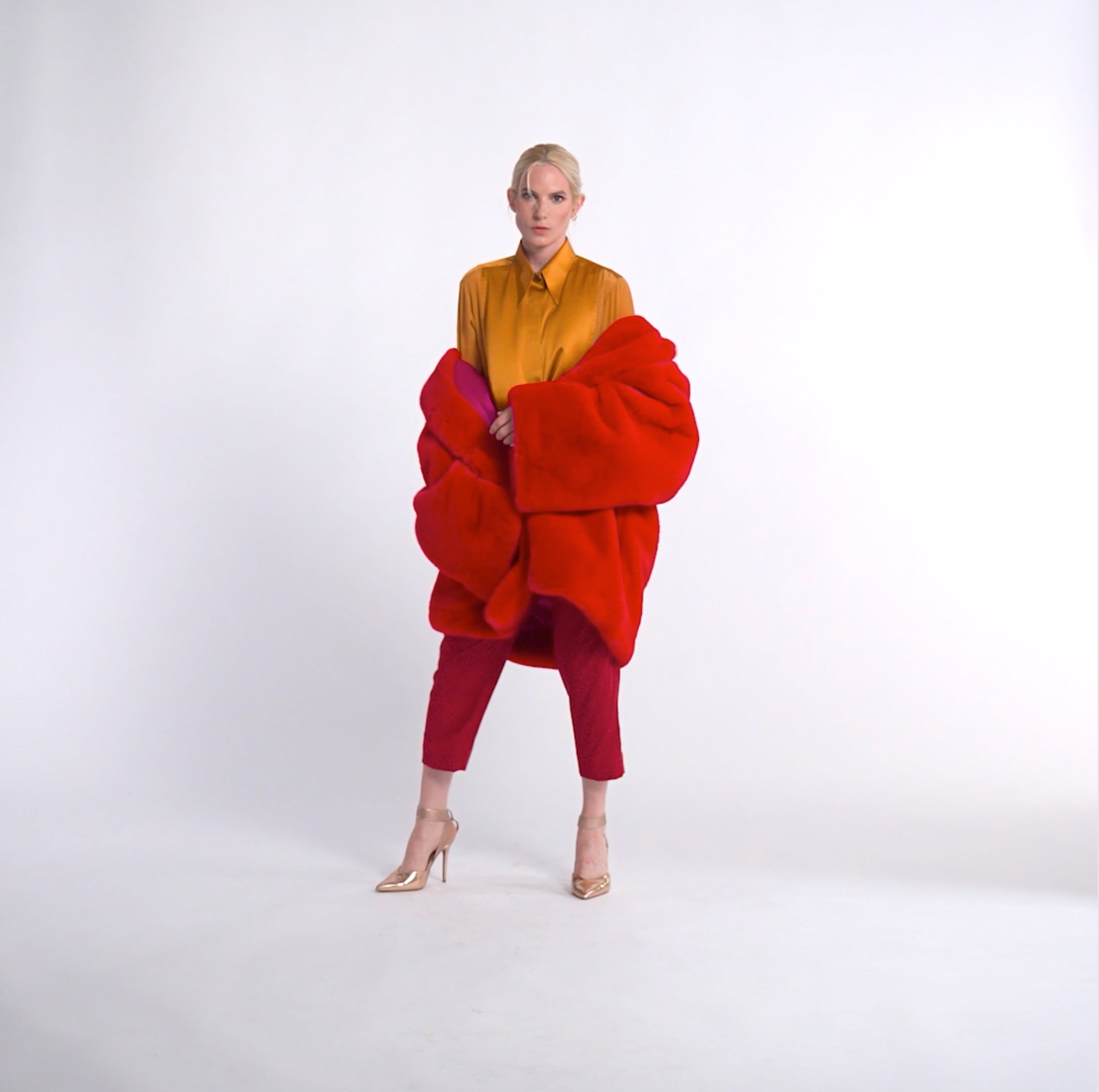 GATZBYred  fake fur coat