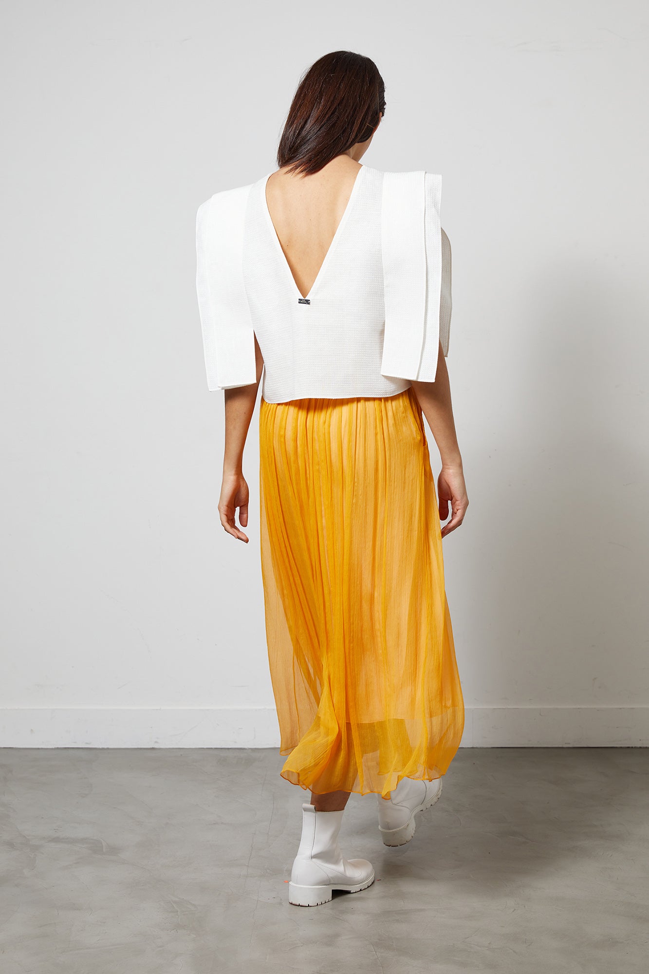 CALAMIGO white - linen graphic top