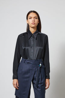 Lock - Silk Shirt in Black