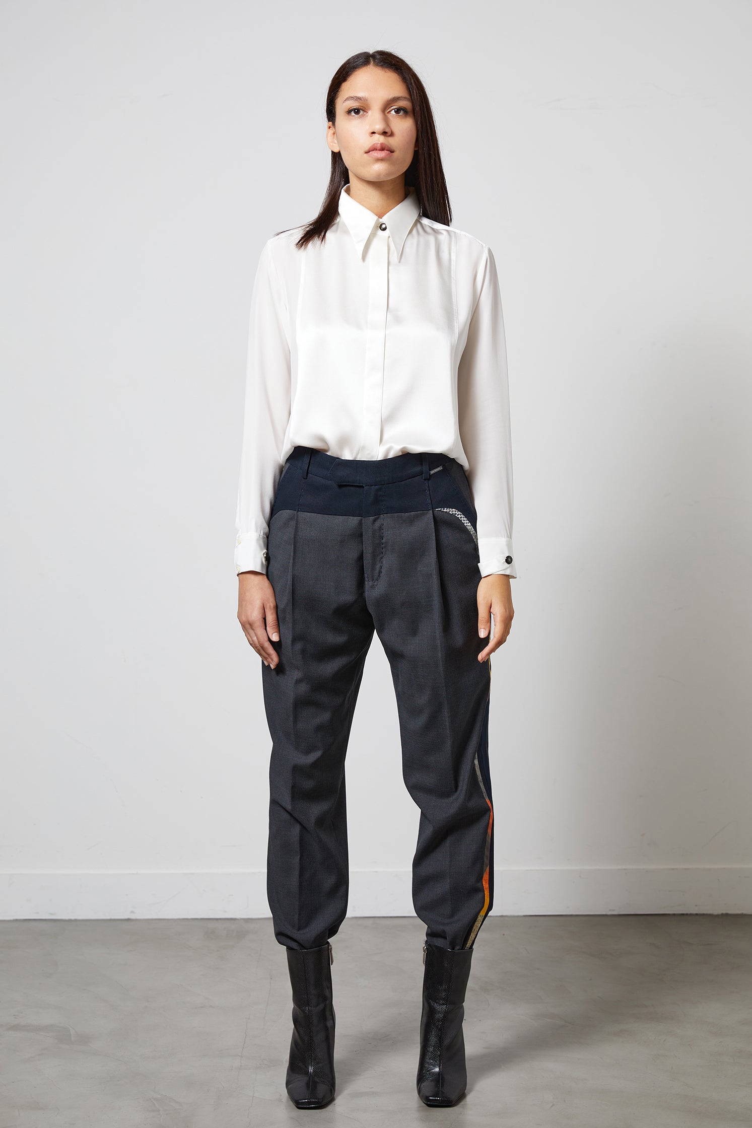 LOCK white silk shirt + ALTAIR pant