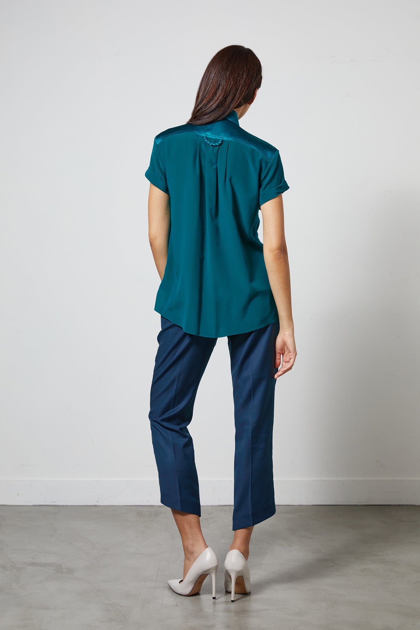 LOCKY jade - silk shirt short sleeves