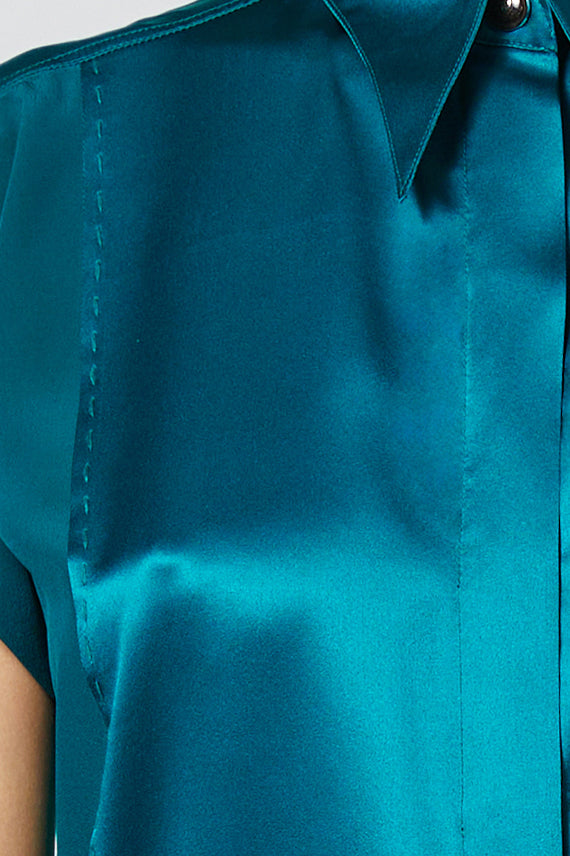 LOCKY jade - chemise manches courtes en soie