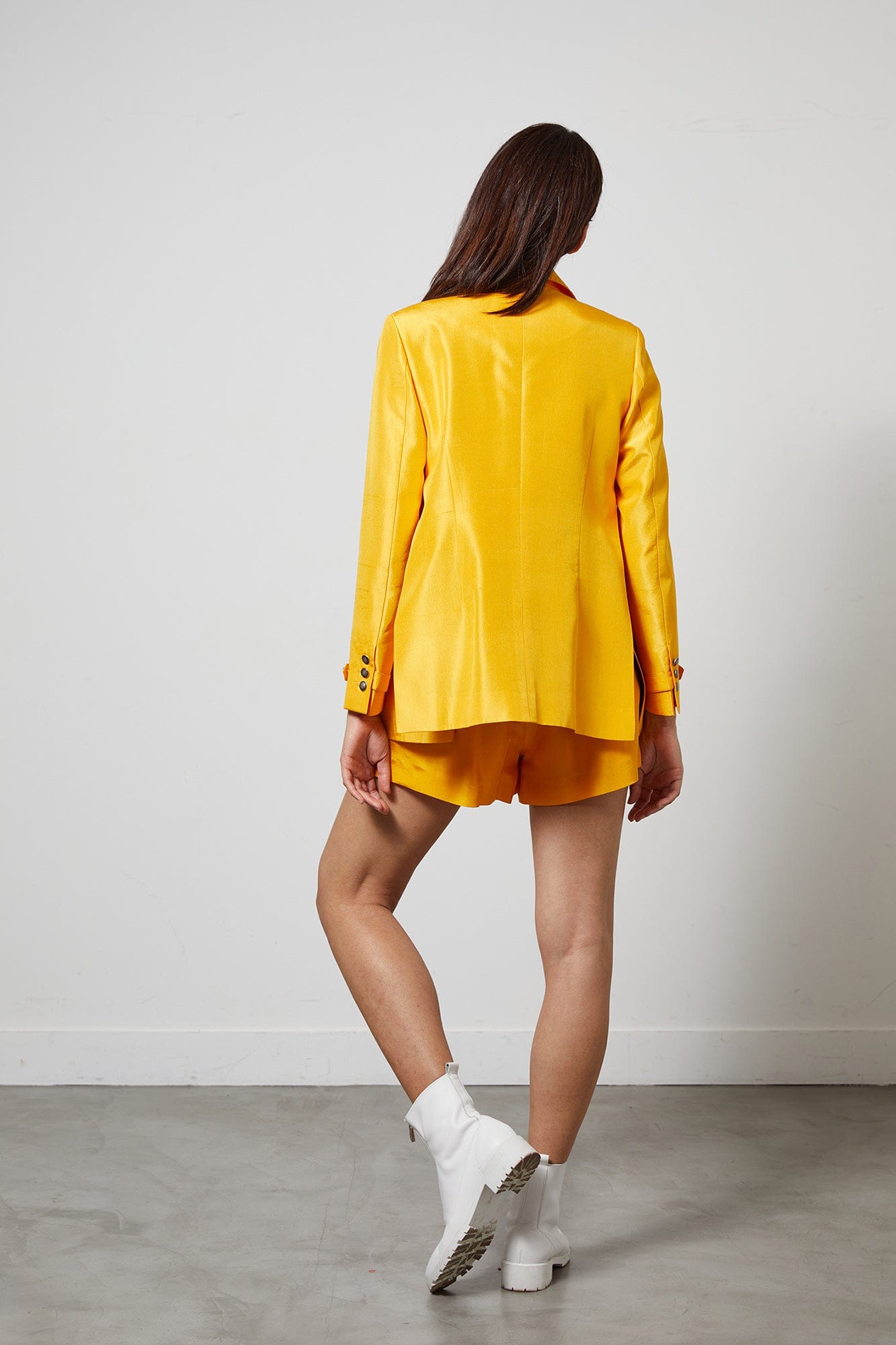 STRANGERS yellow - silk short suit jacket