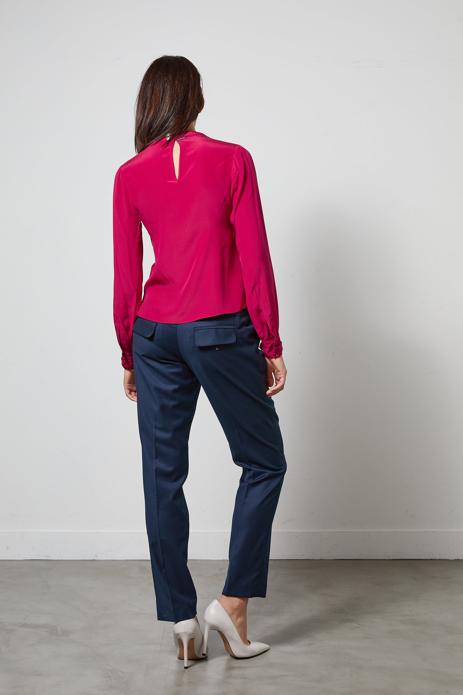 WON 푸시아 - 실크 탑