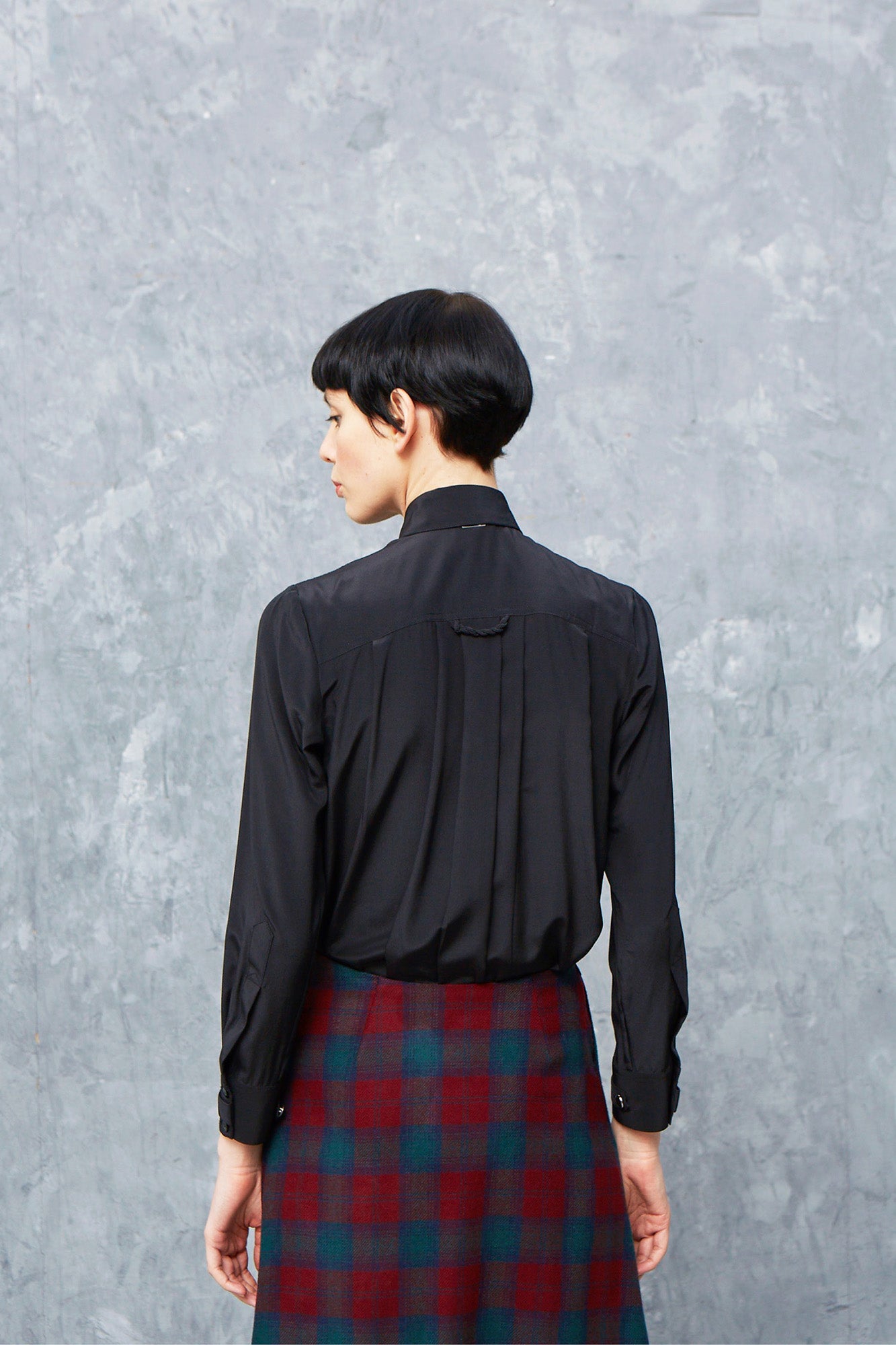 LOCK black - crepe silk shirt