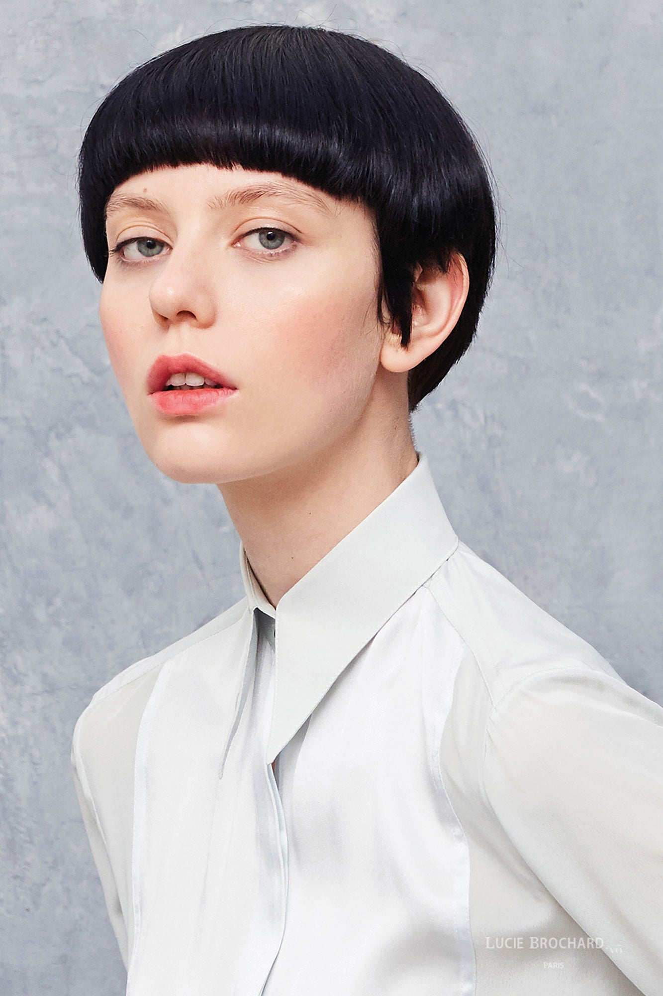 LOCK mist blue - silk shirt