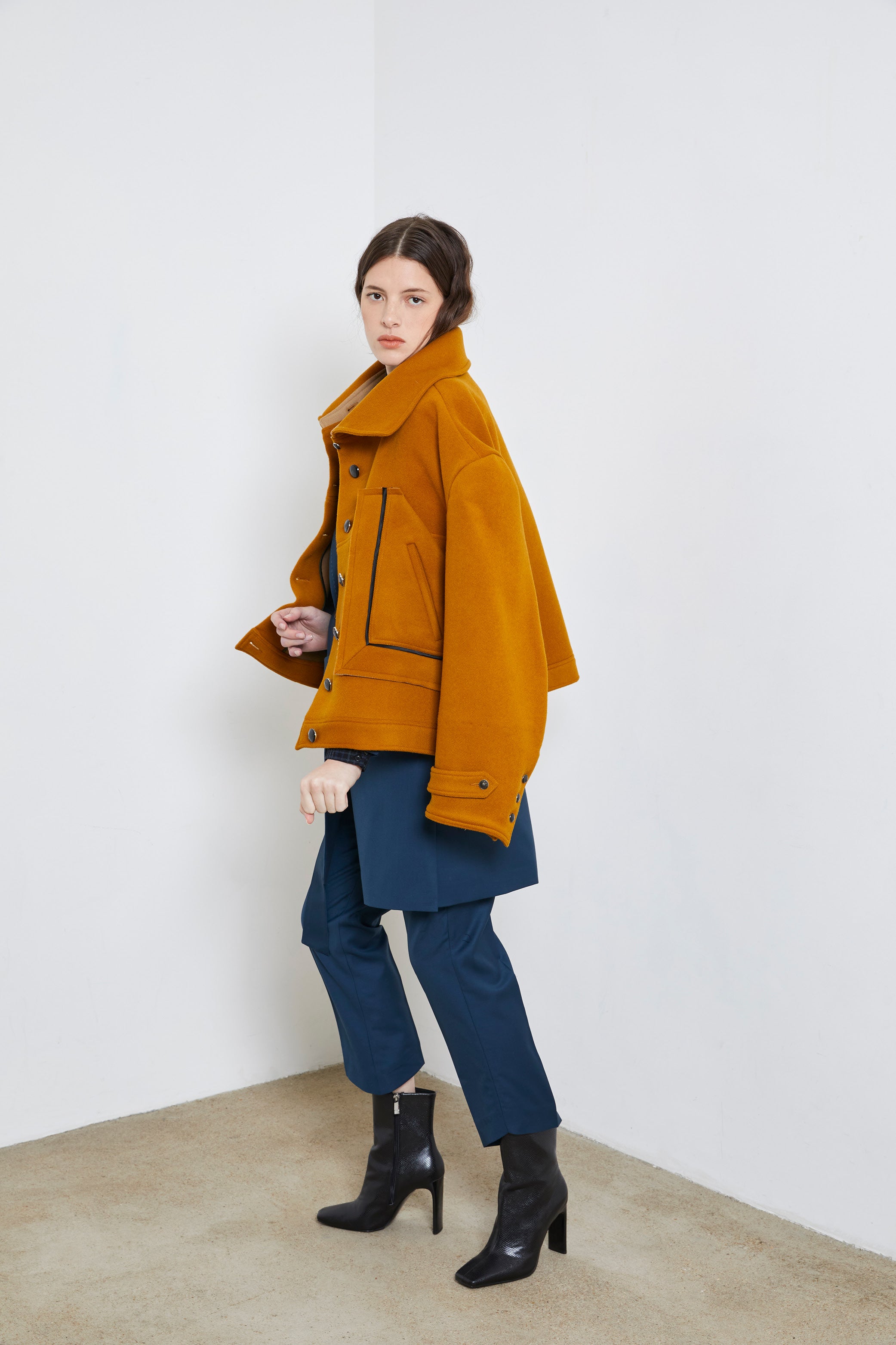 MARAIS ochre - wool unisex oversized jacket