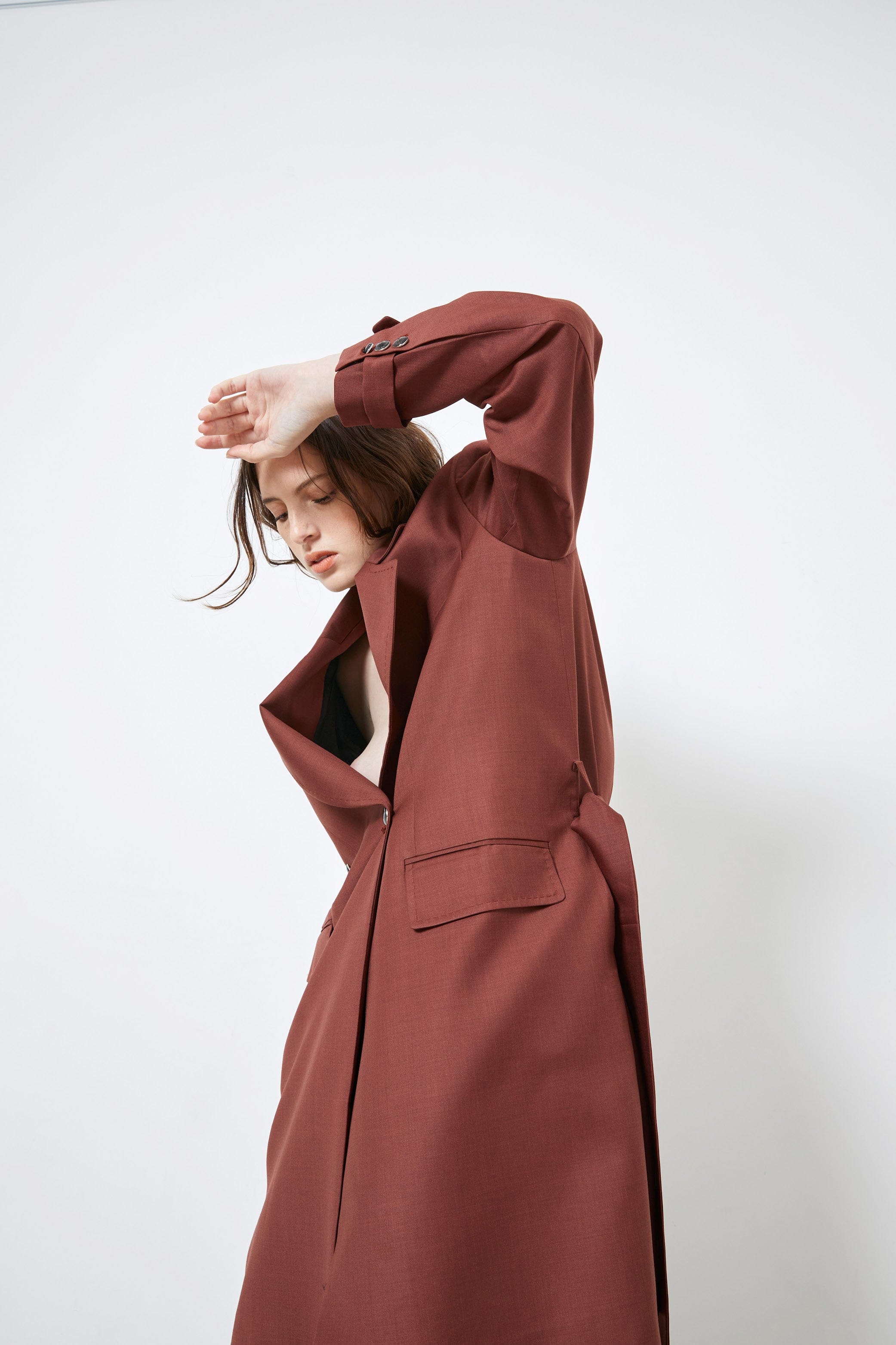 ST HONORE rust - wool suit dress