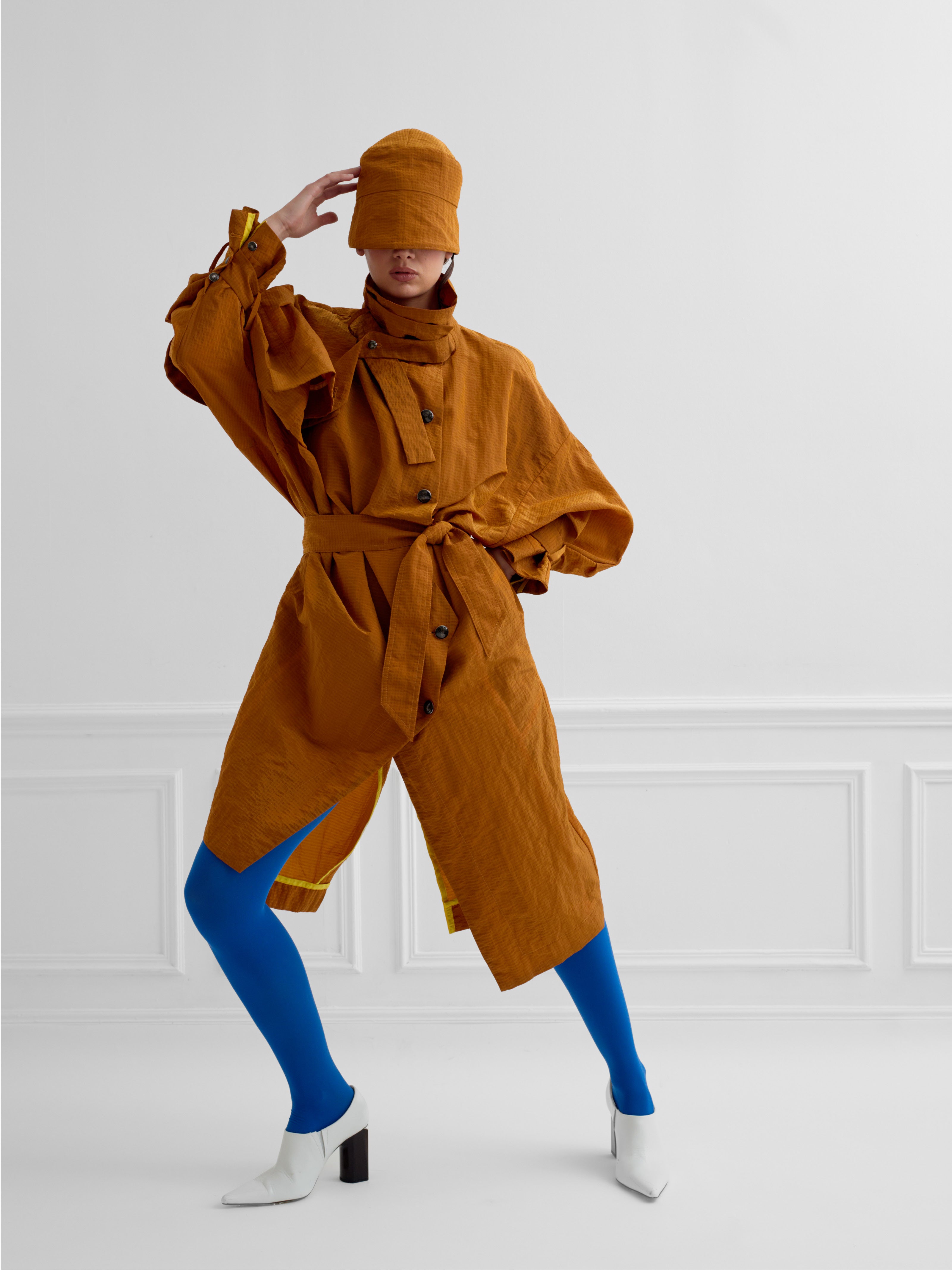 DALGONA camel - nylon waterproof trench dress