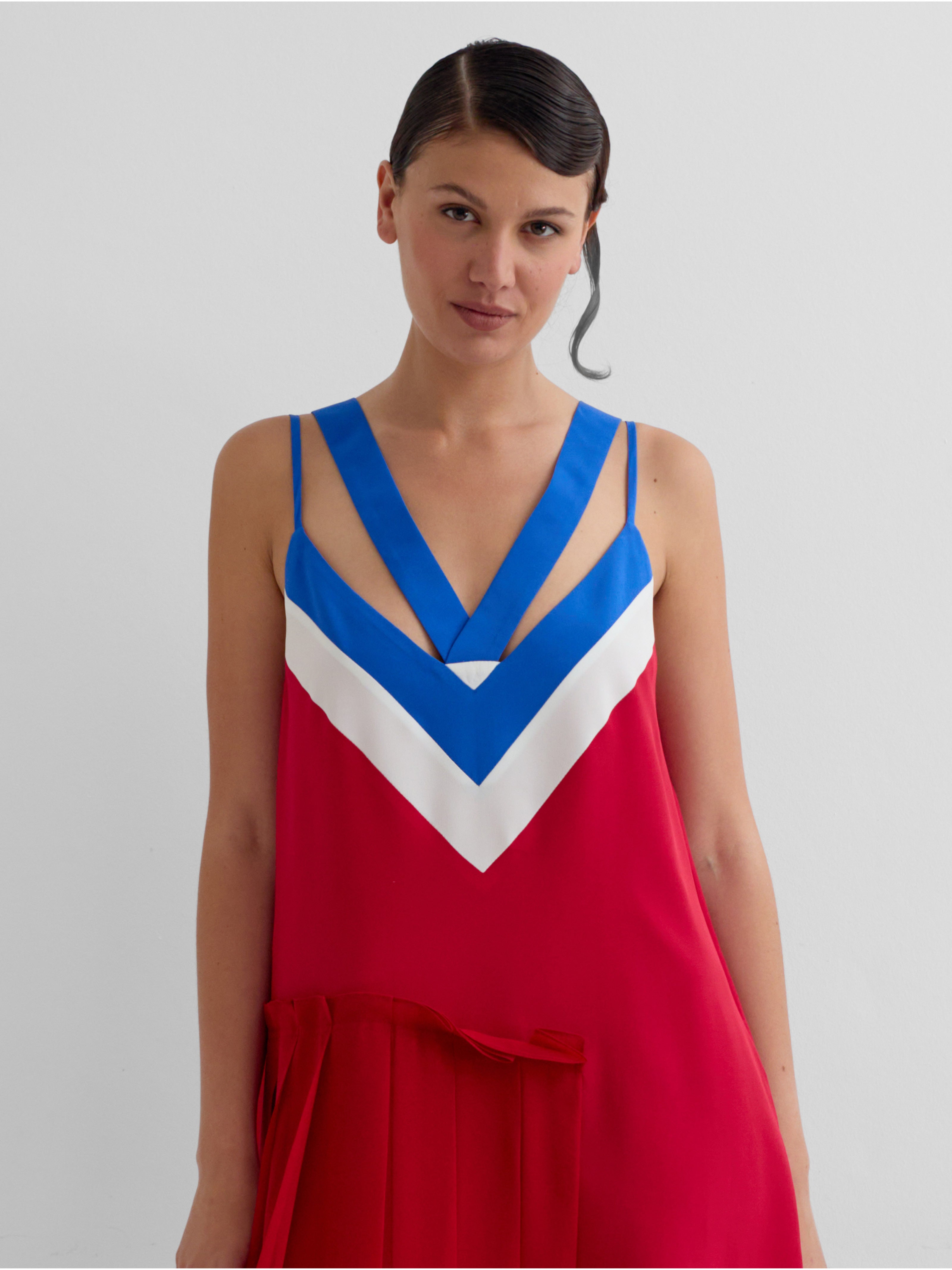 FRANCE red - midi graphic dress