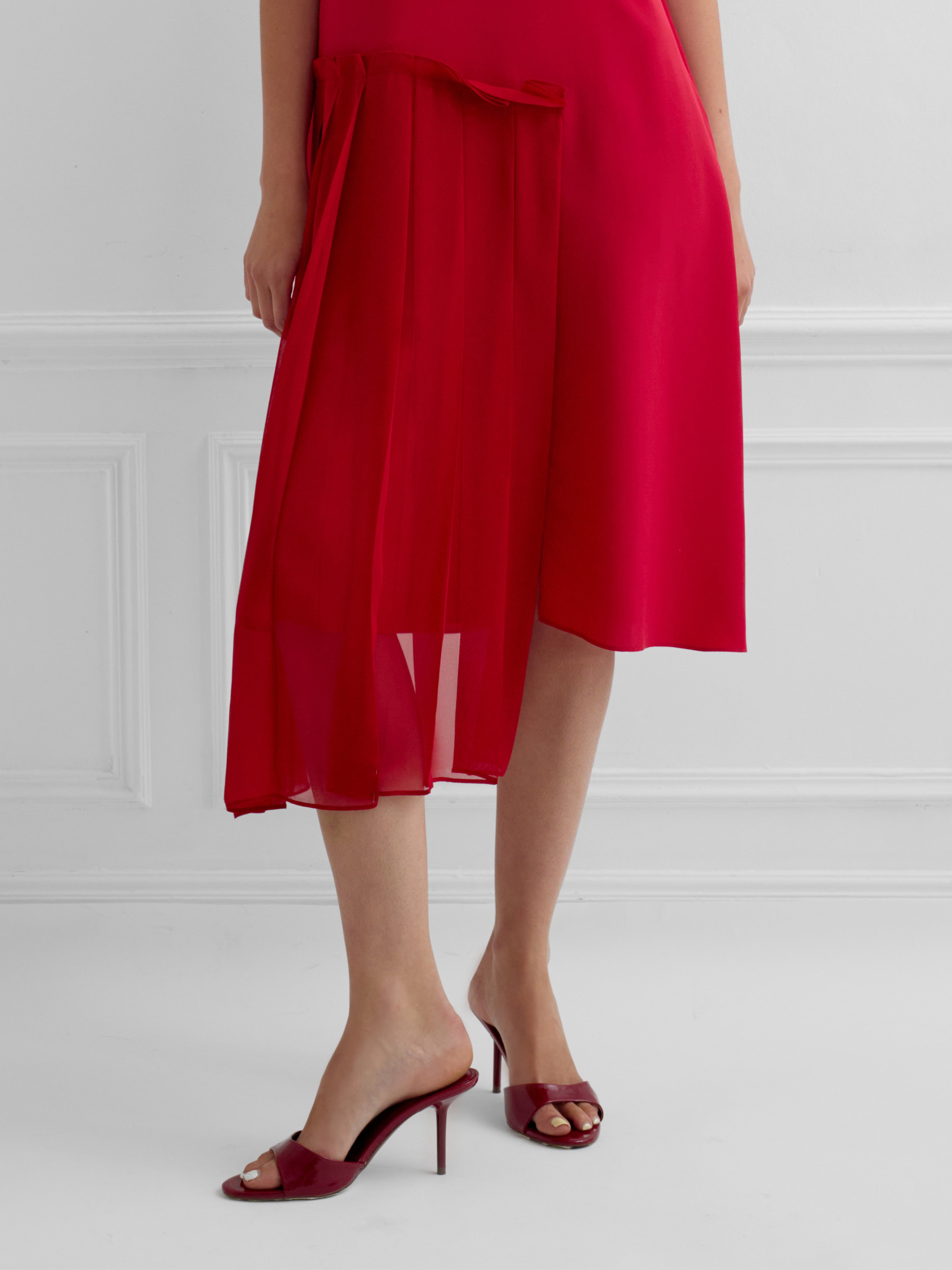 FRANCE red - midi graphic dress