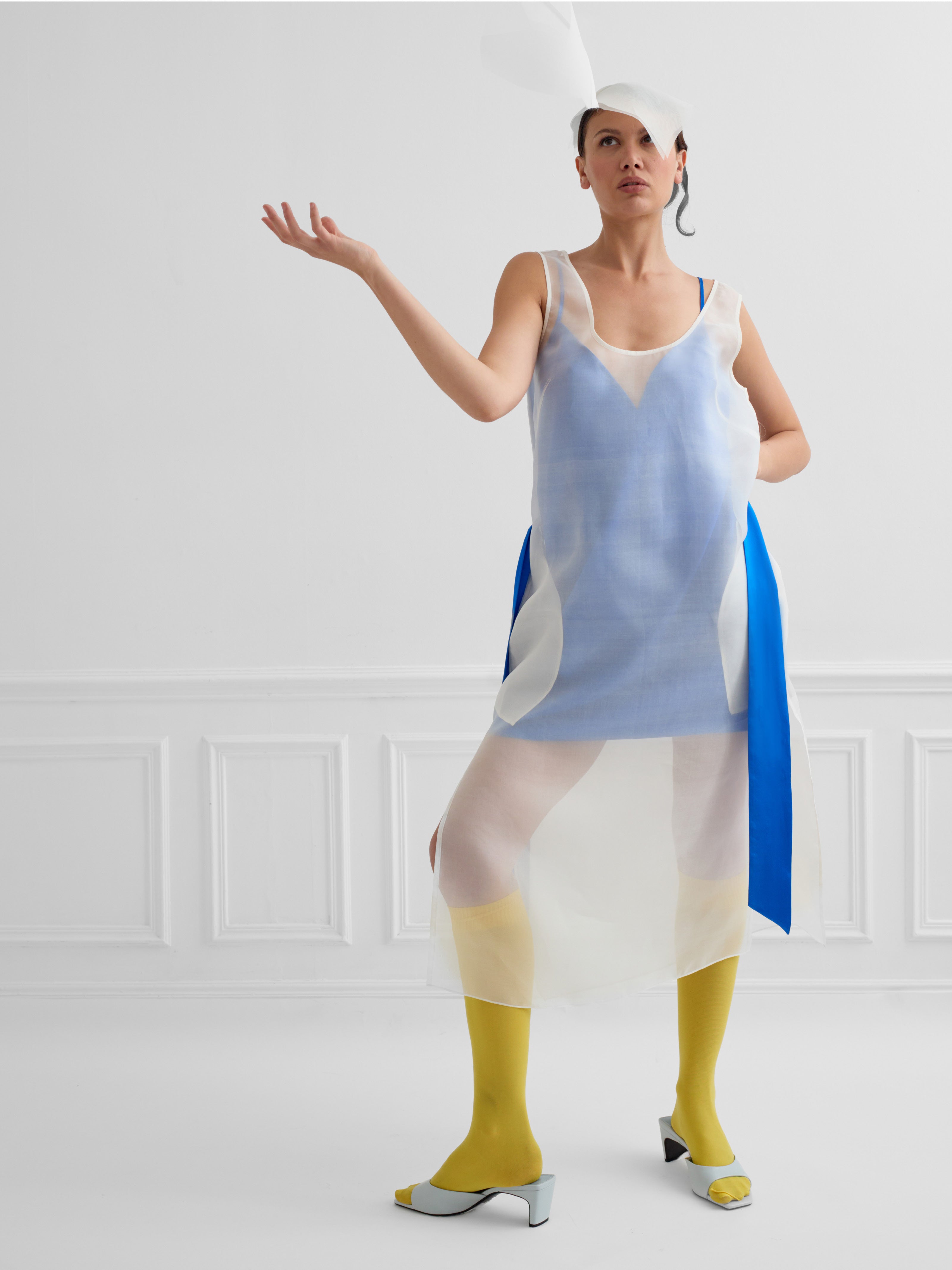 JOSEON ivory white - silk organza dress