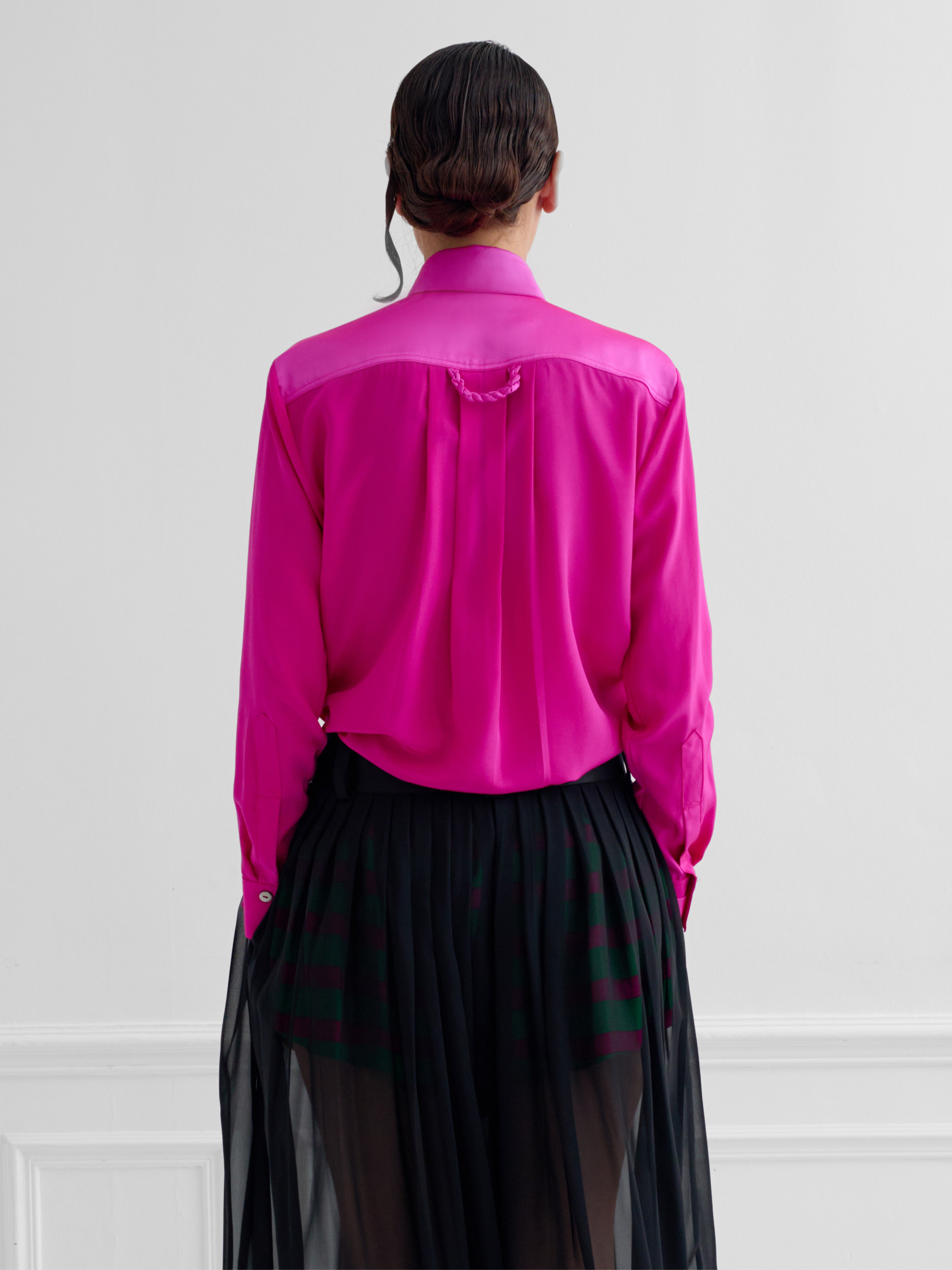 LOCK Candy Pink - silk shirt