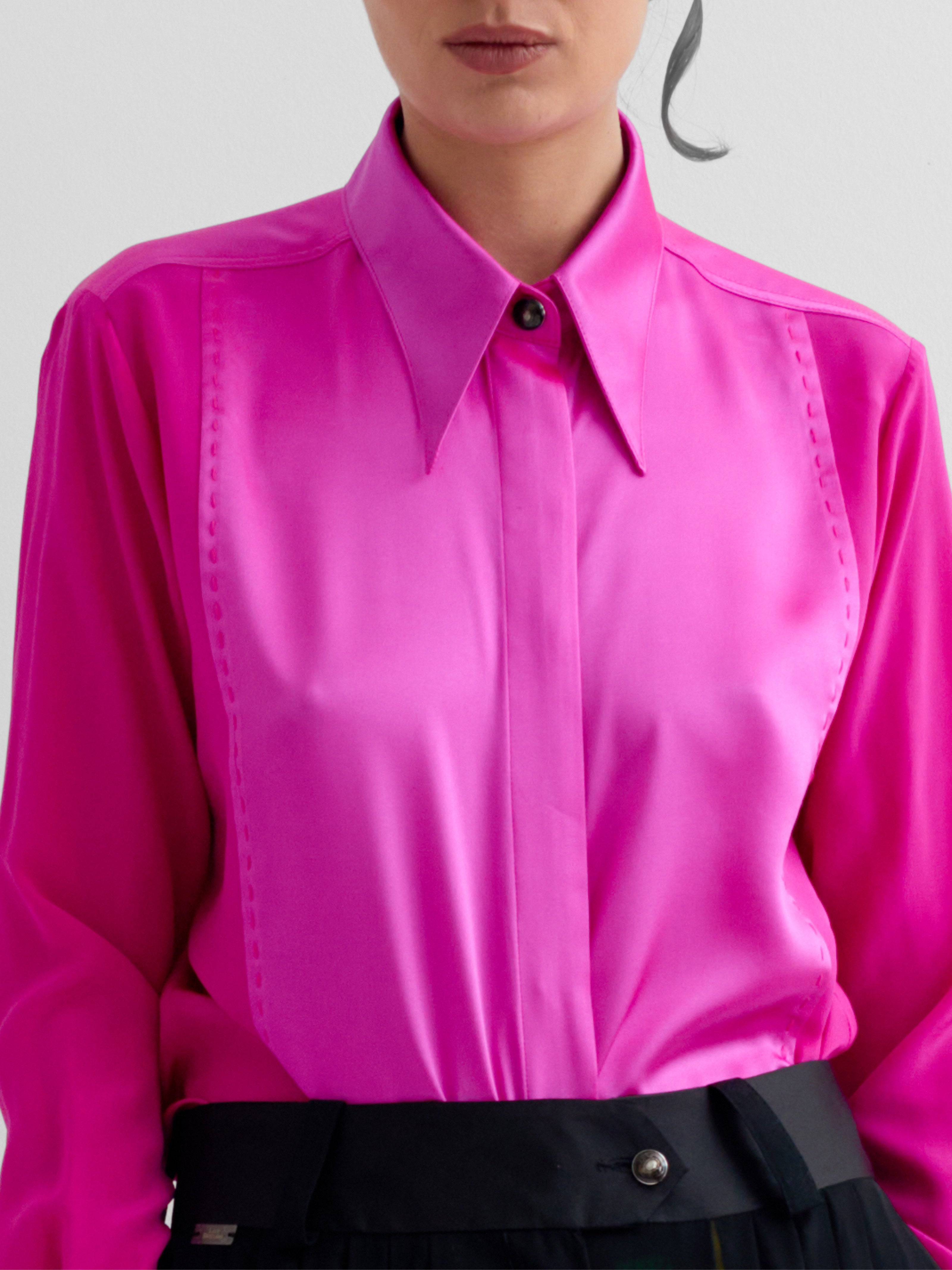 LOCK Candy Pink - silk shirt