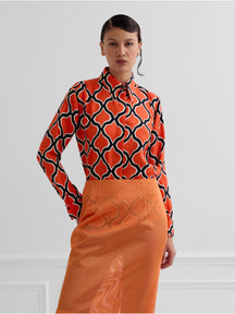 LOCK — Chemise en soie imprimé 60'S Diamond