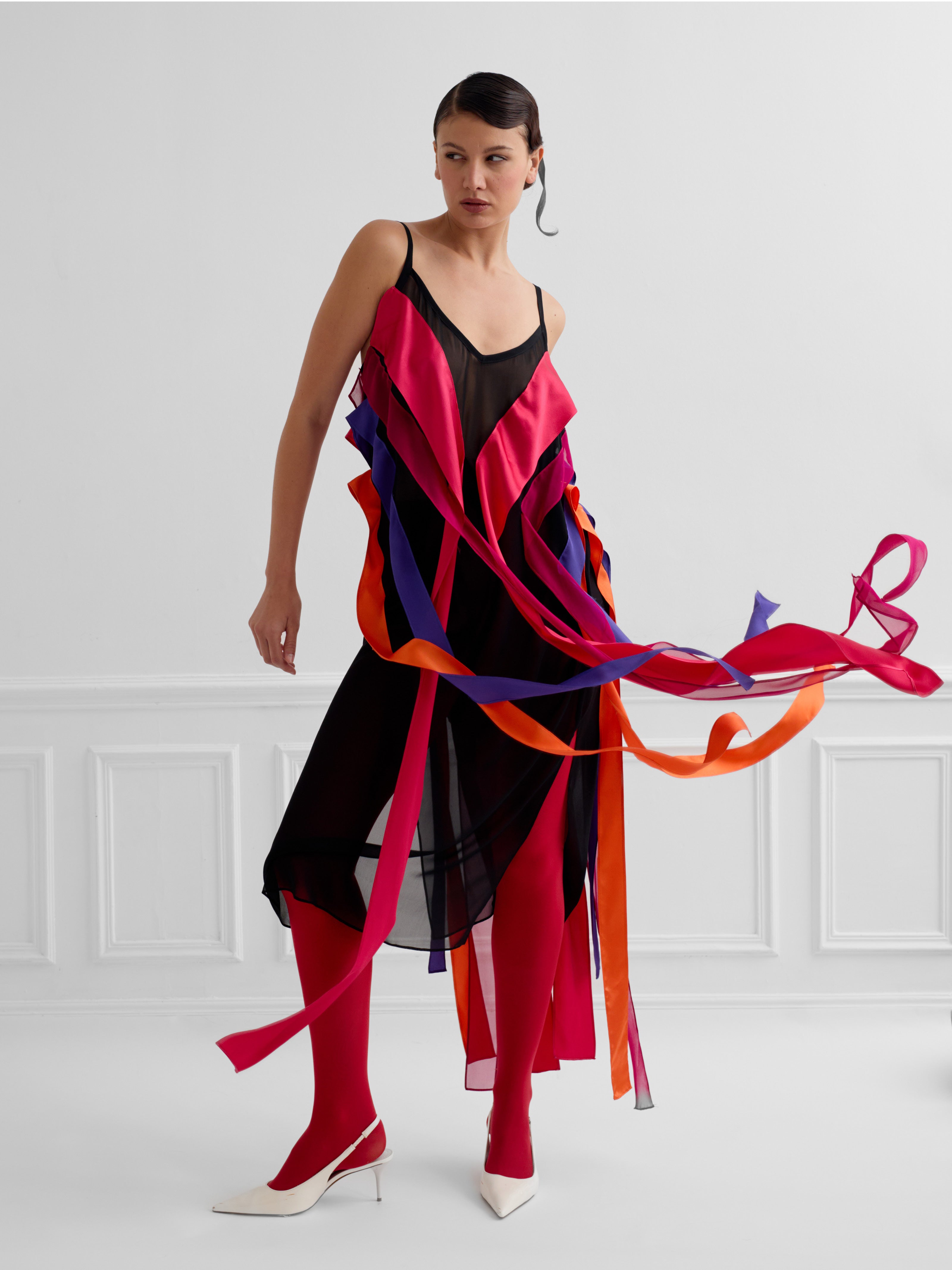 RIBOON multicolor - airy cocktail dress