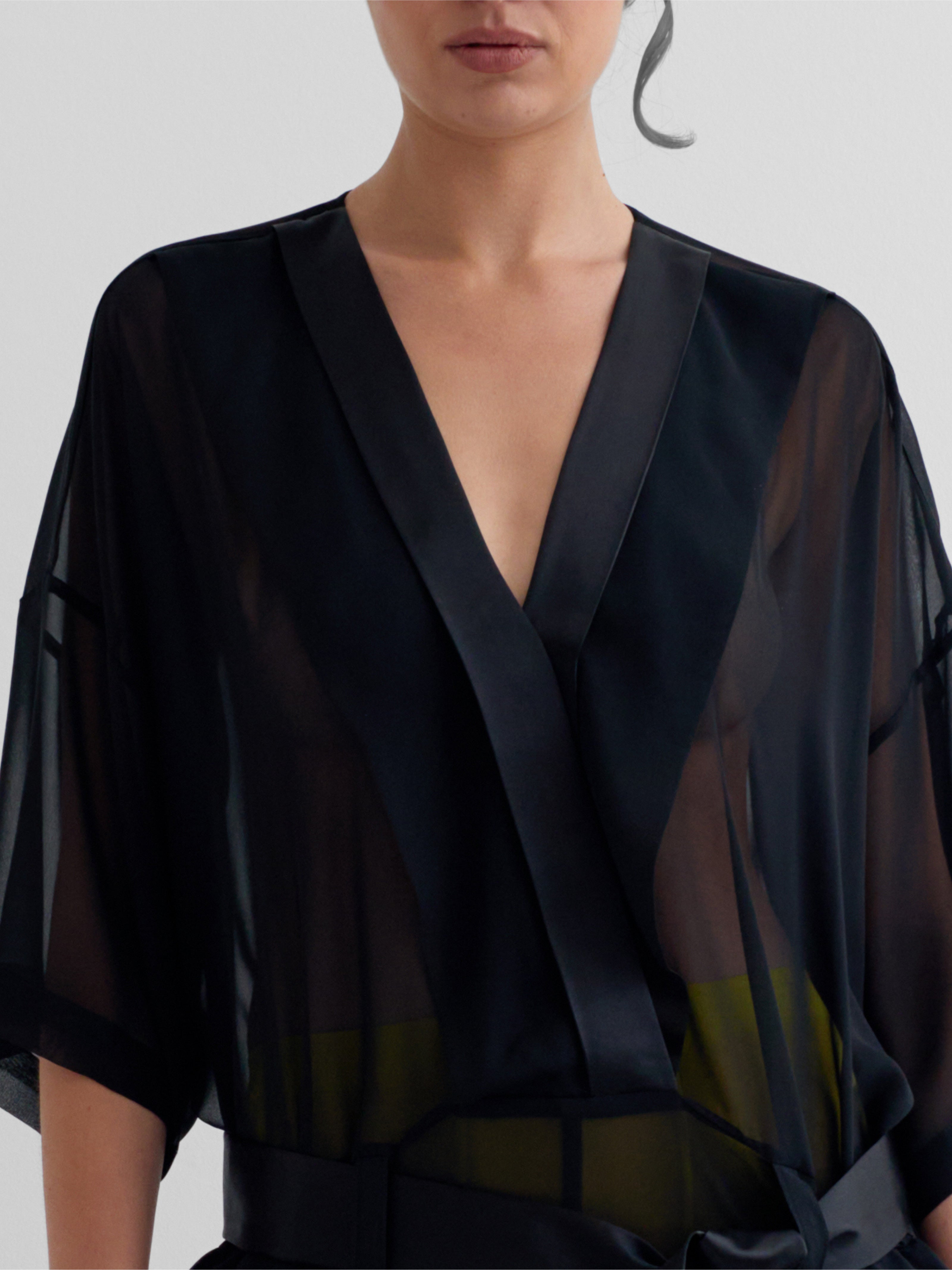 SEOARI black - sheer graphic jumpsuit