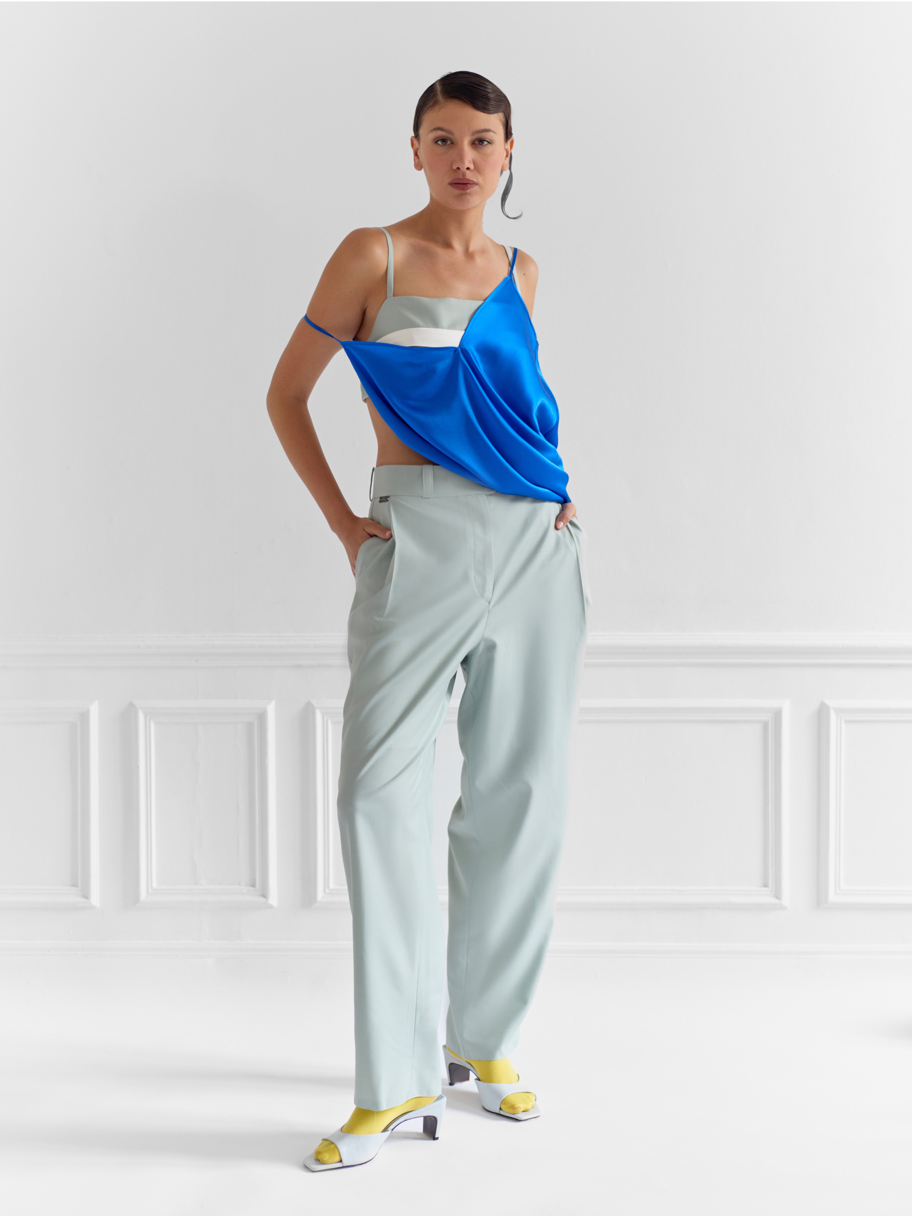 ANTIK bleu clair - pantalon tailleur confortable