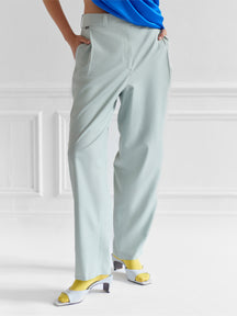 Stray - Wool Wide Leg Pants in Mist Green