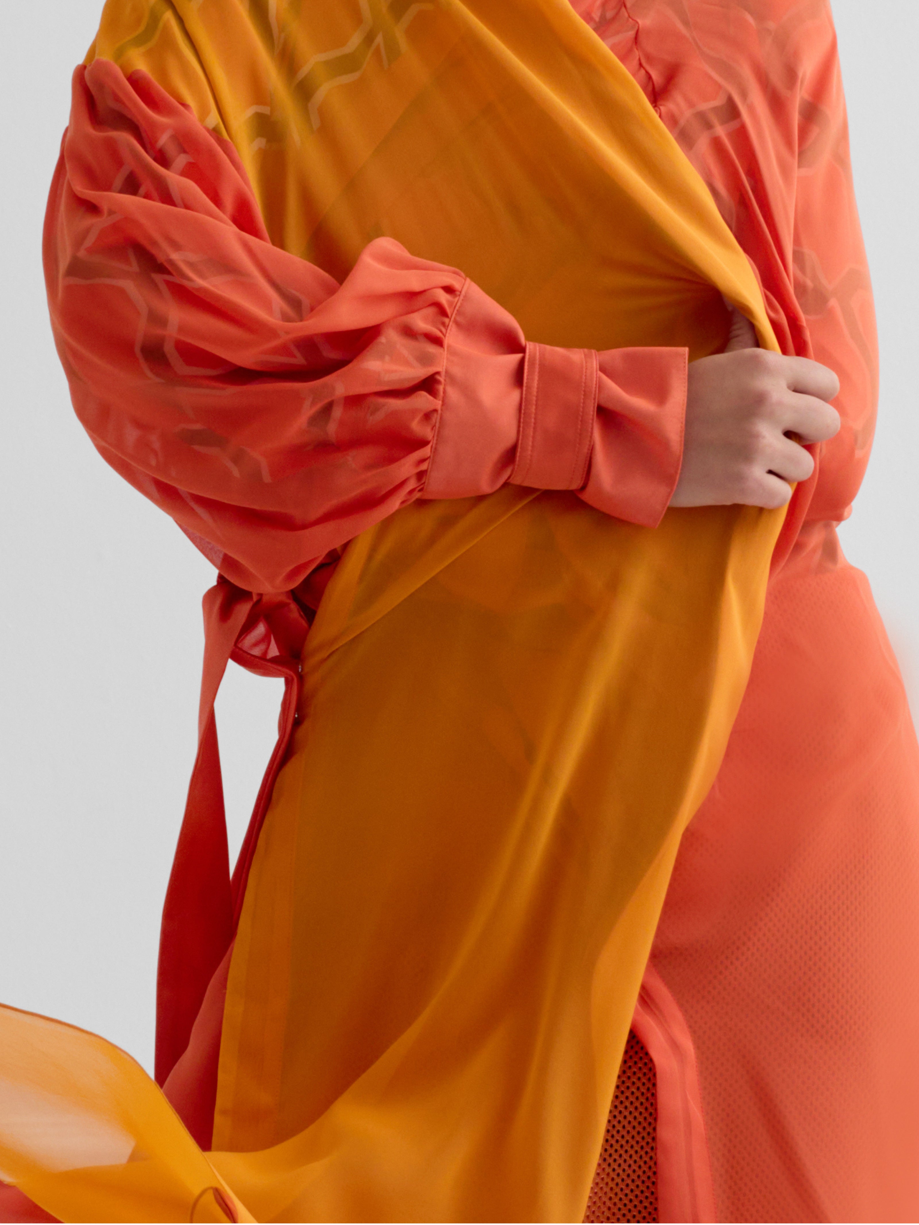 TOUCAN orange - airy silk dress