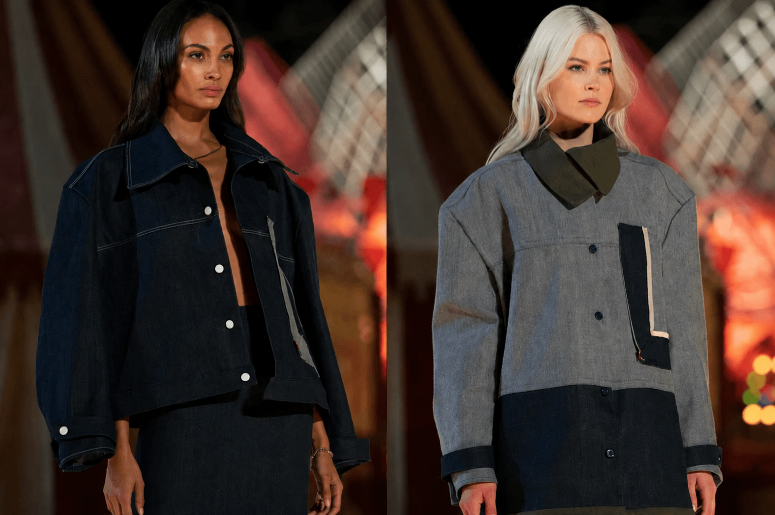 Sculptural denim look from the avant-garde challenge