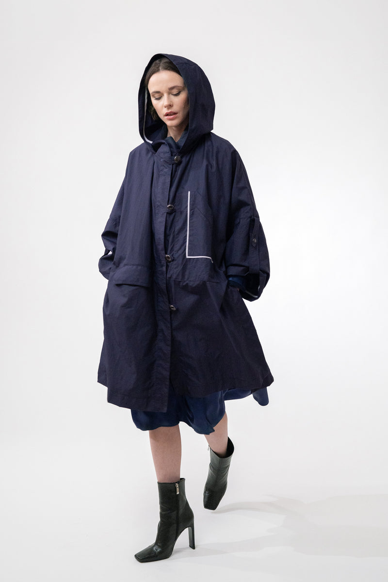 MAYA navy blue - unisex raincoat