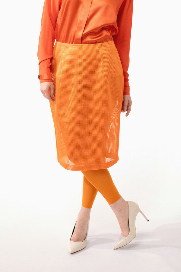 RIVOLI orange - jupe en mesh