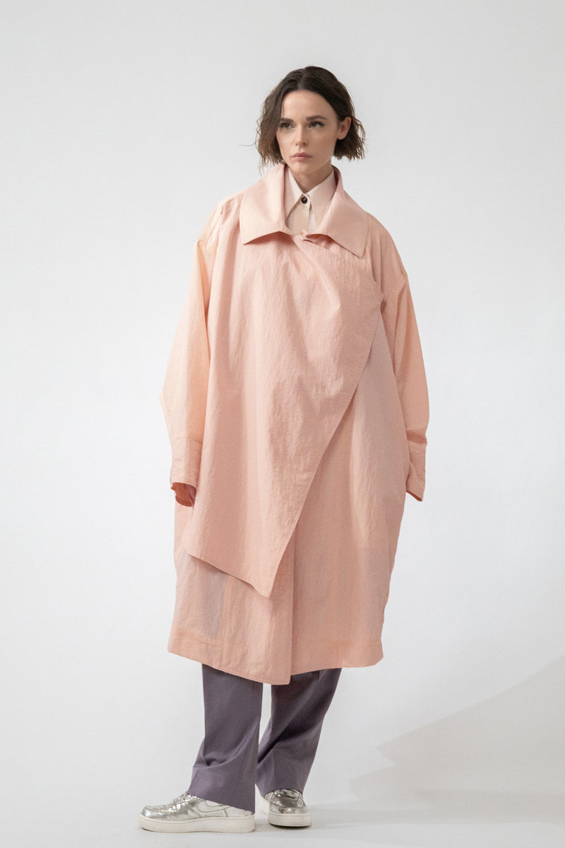 TOLTEC unisex oversize raincoat - pastel pink