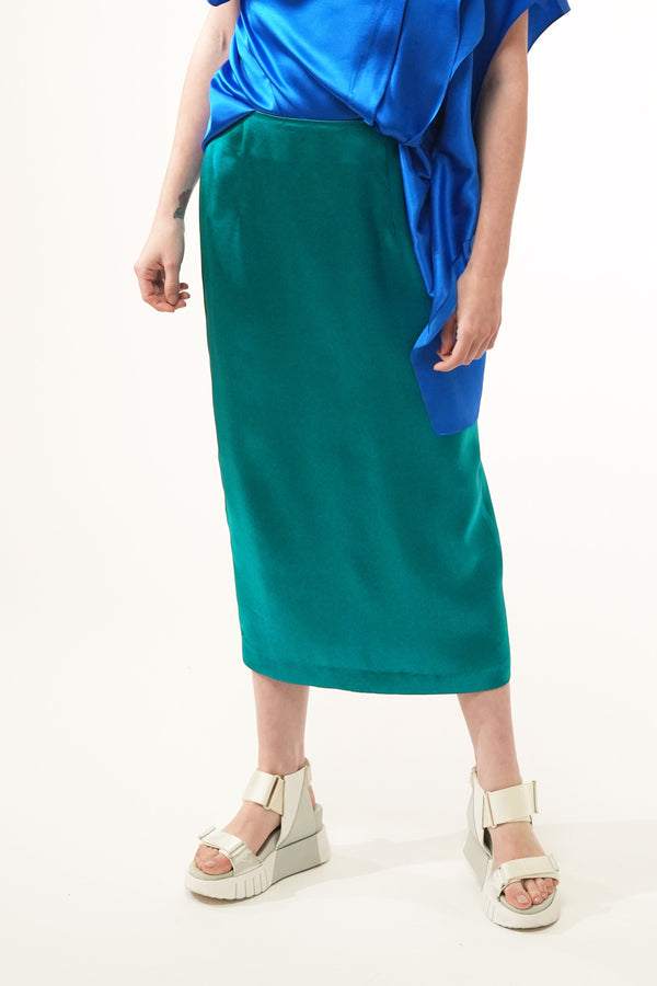 RIVOLI silk skirt - fresh green