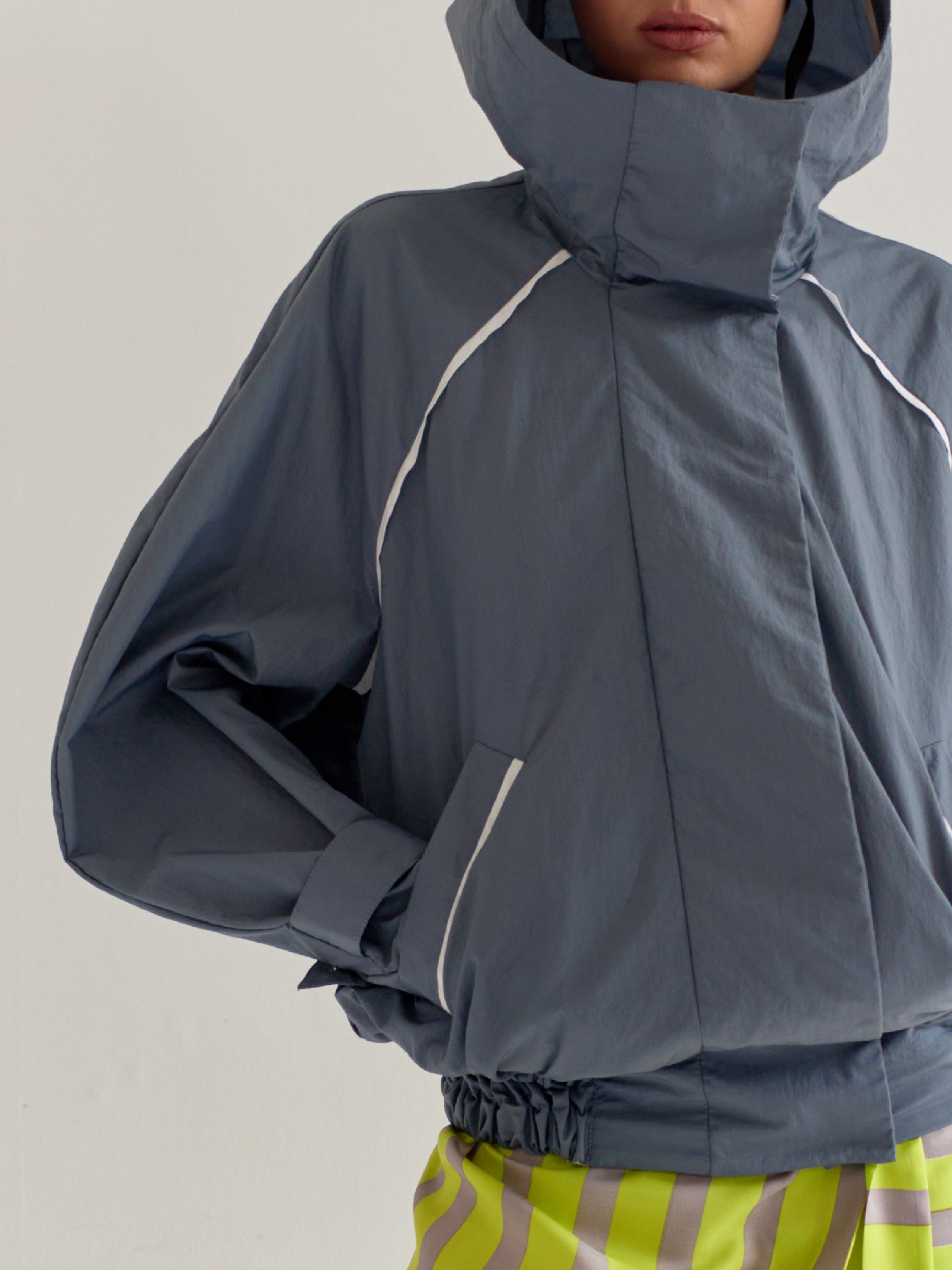 N°067 slate blue - unisex nylon bomber jacket