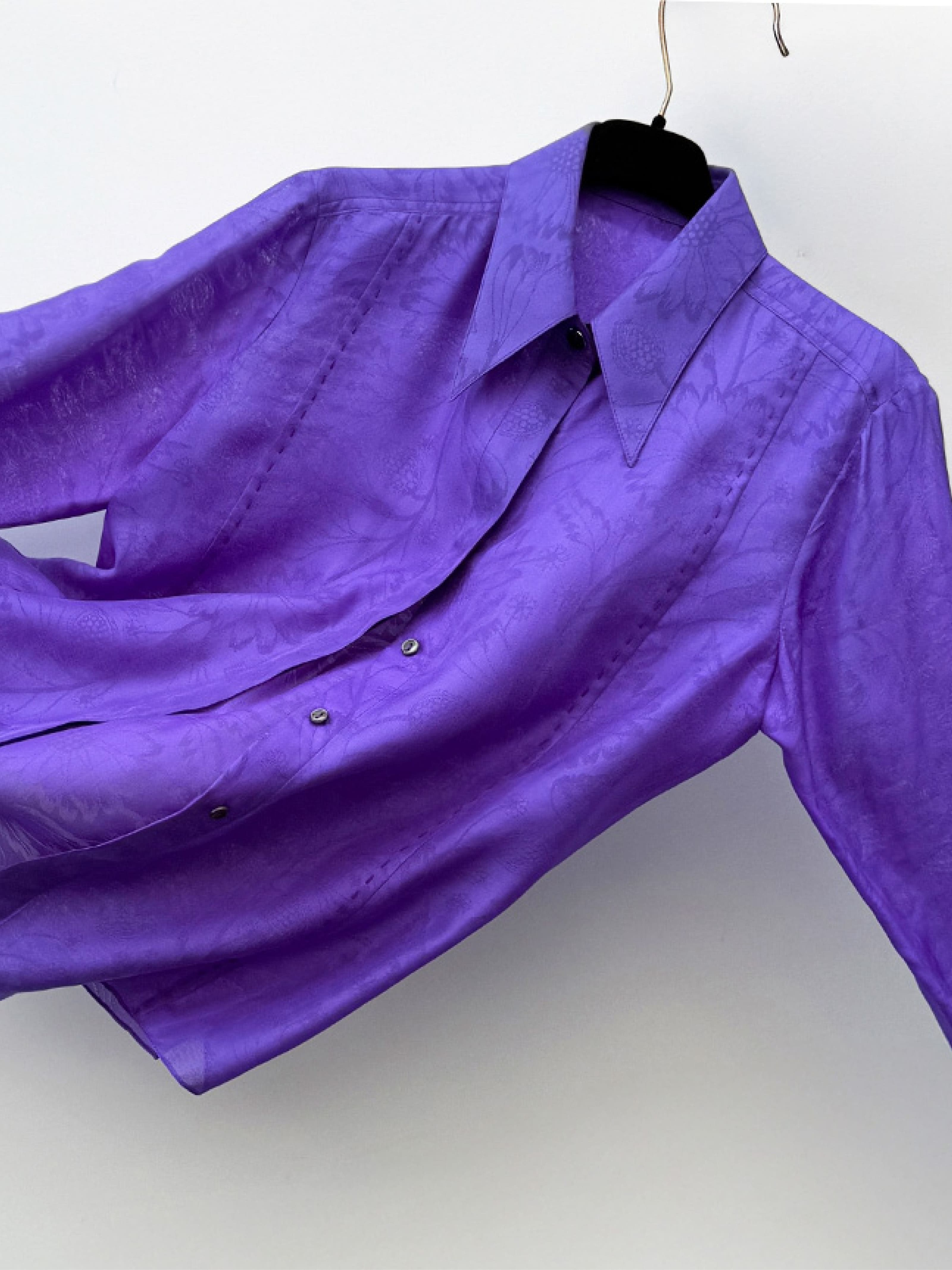LOCK — Chemise en soie jacquard violet